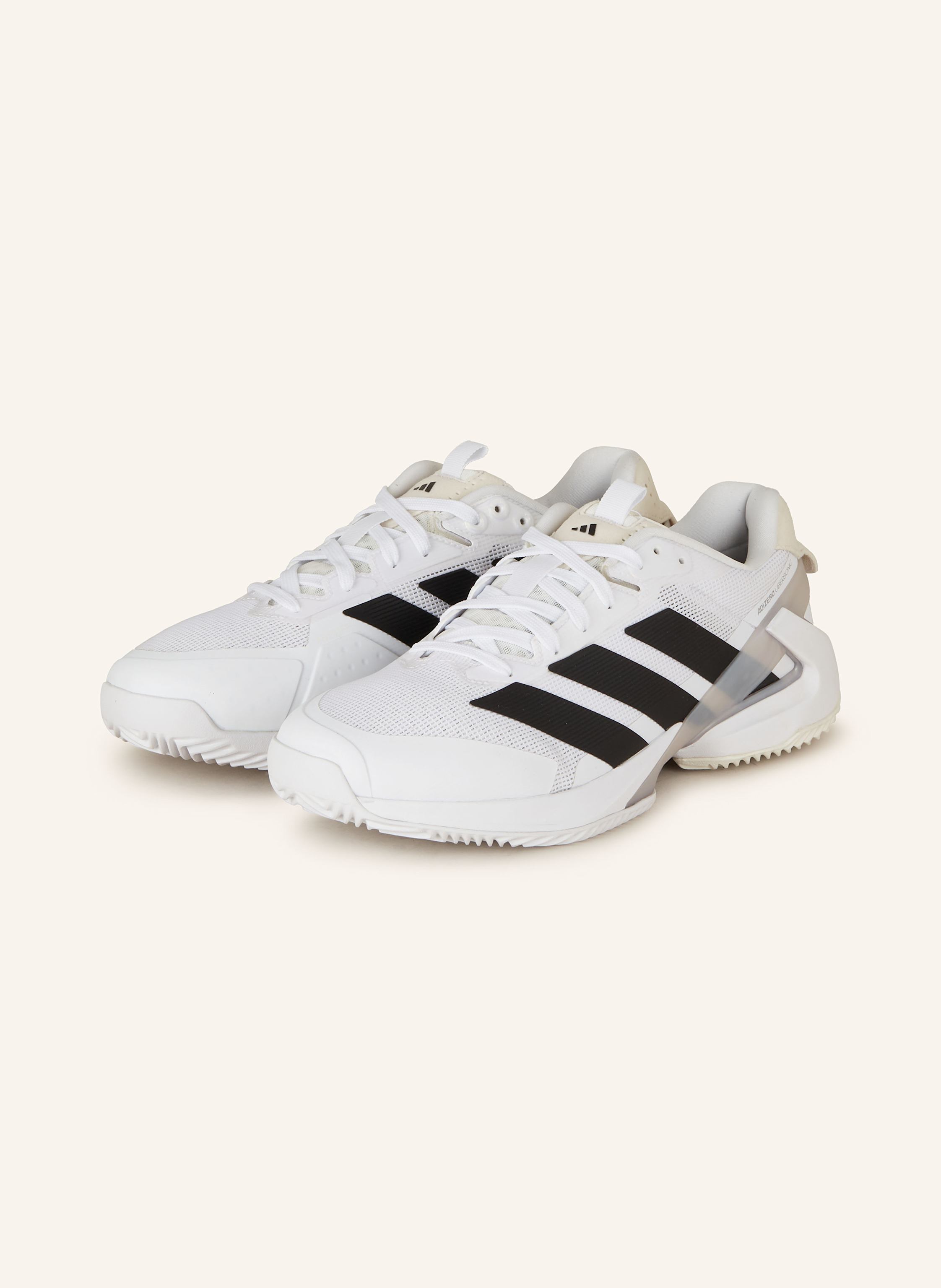 adidas ADIZERO UBERSONIC 5 tennis shoes in white / black