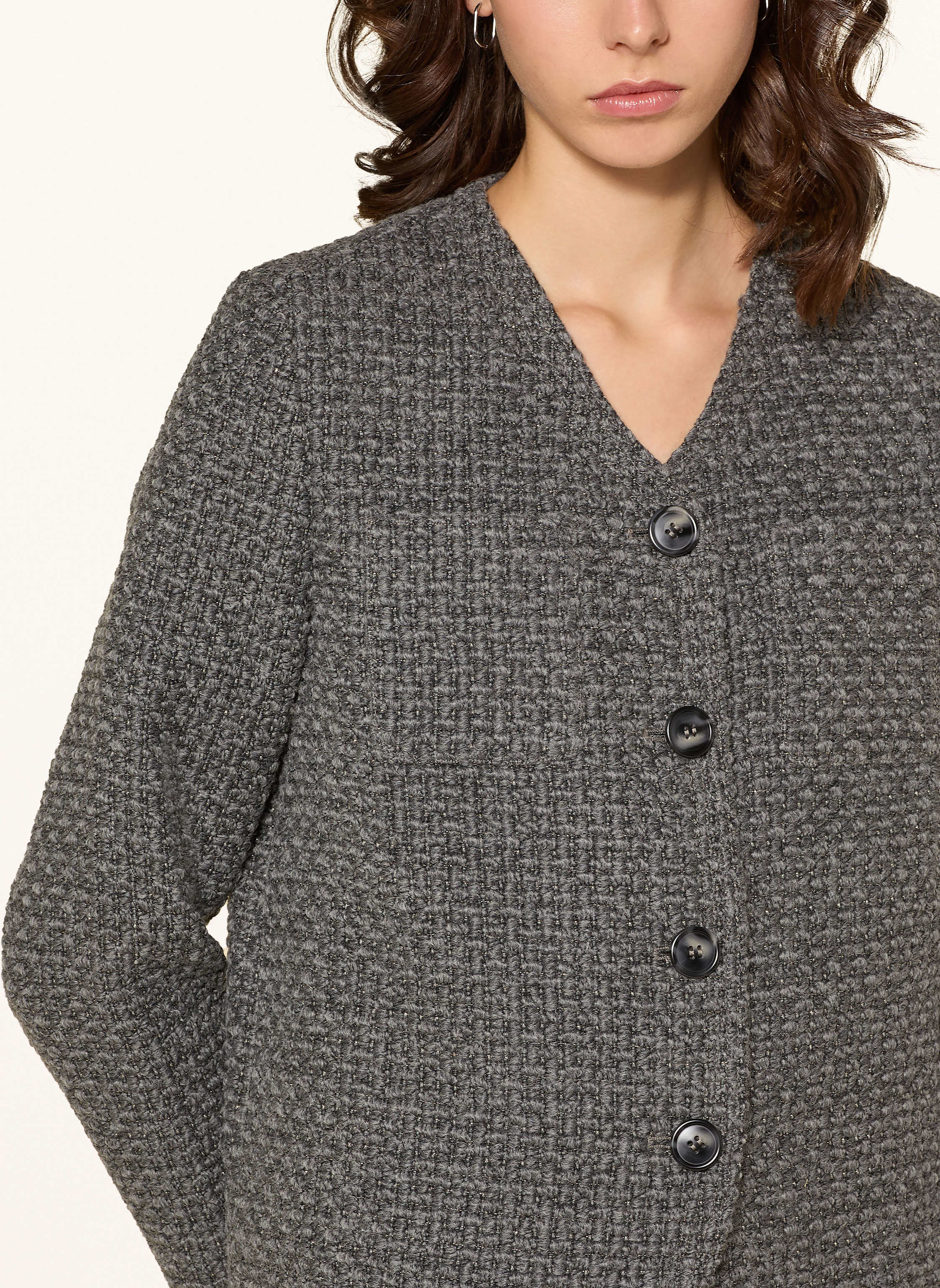 Thumbnail - Mrs & Hugs Tweed-Blazer Mit Glitzergarn grau