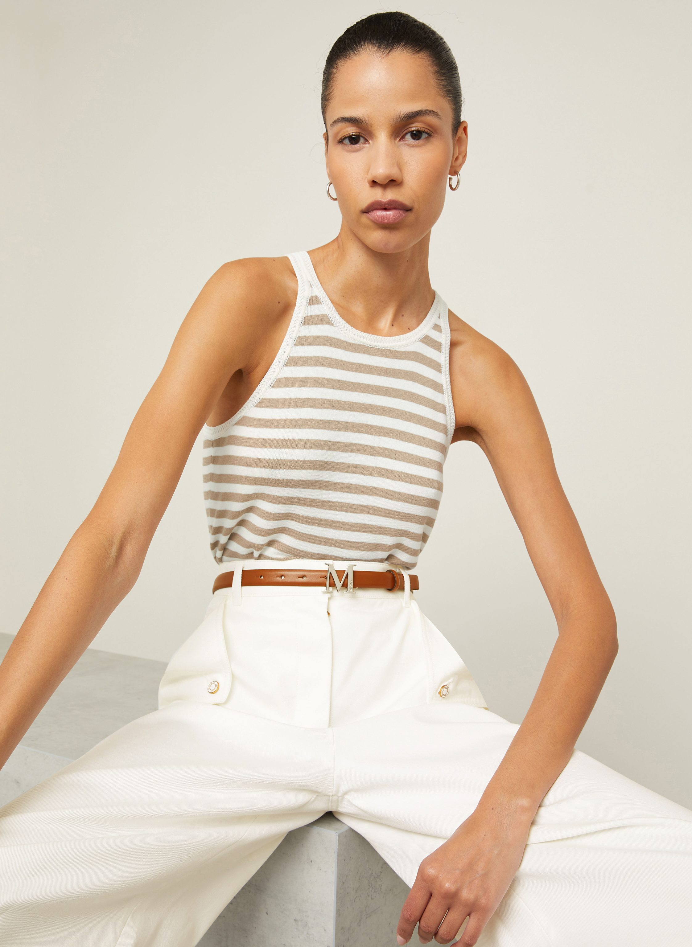 Thumbnail - Max Mara Stricktop Arnes weiss
