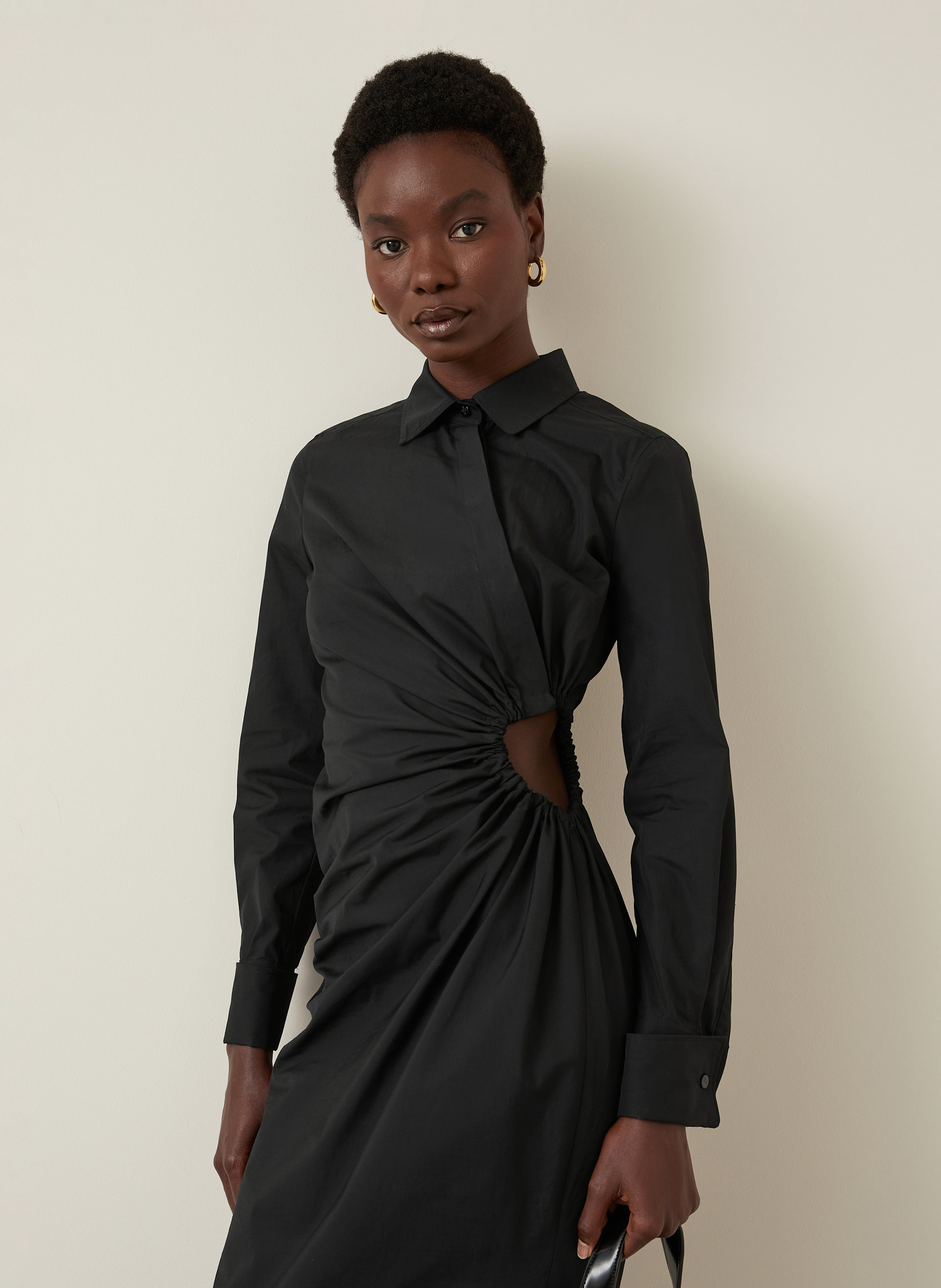 Thumbnail - Max Mara Hemdblusenkleid Etere Mit Cut-Out schwarz