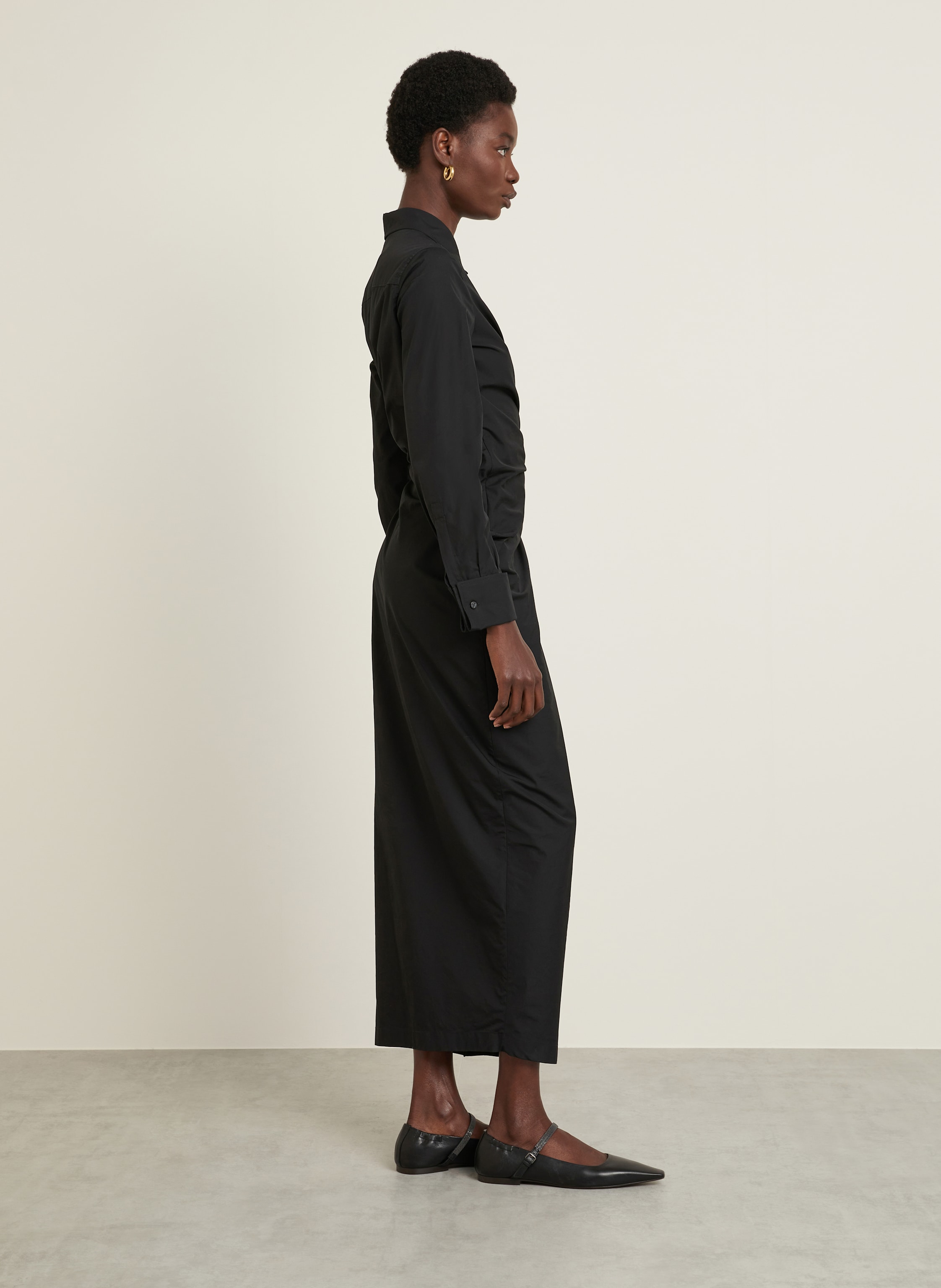 Thumbnail - Max Mara Hemdblusenkleid Etere Mit Cut-Out schwarz