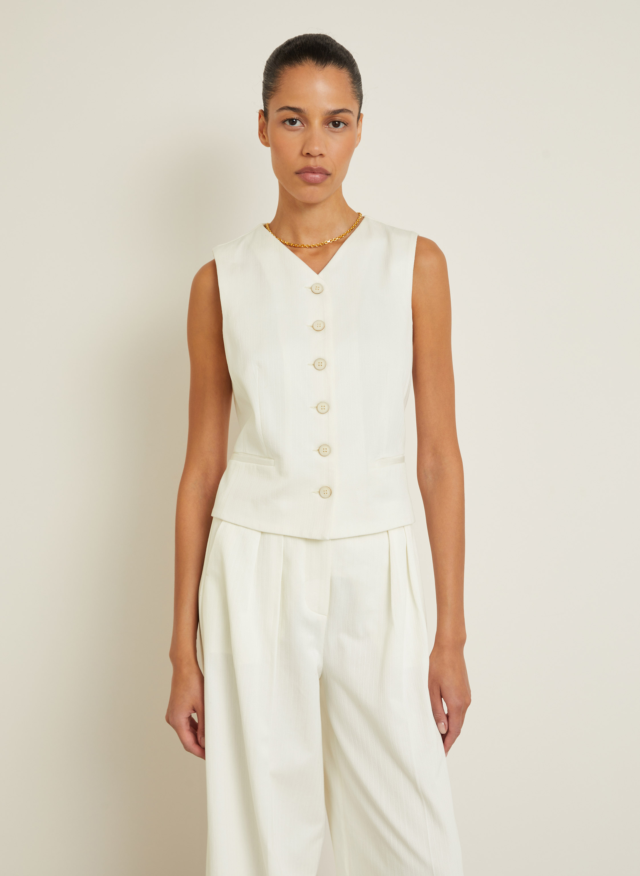 Thumbnail - Max Mara Blazerweste Mirella weiss