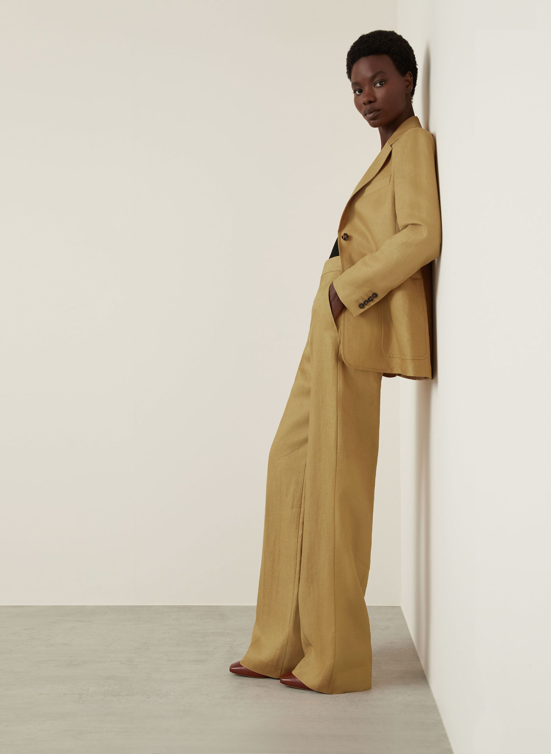 Thumbnail - Max Mara Marlenhose Aversa Aus Leinen braun