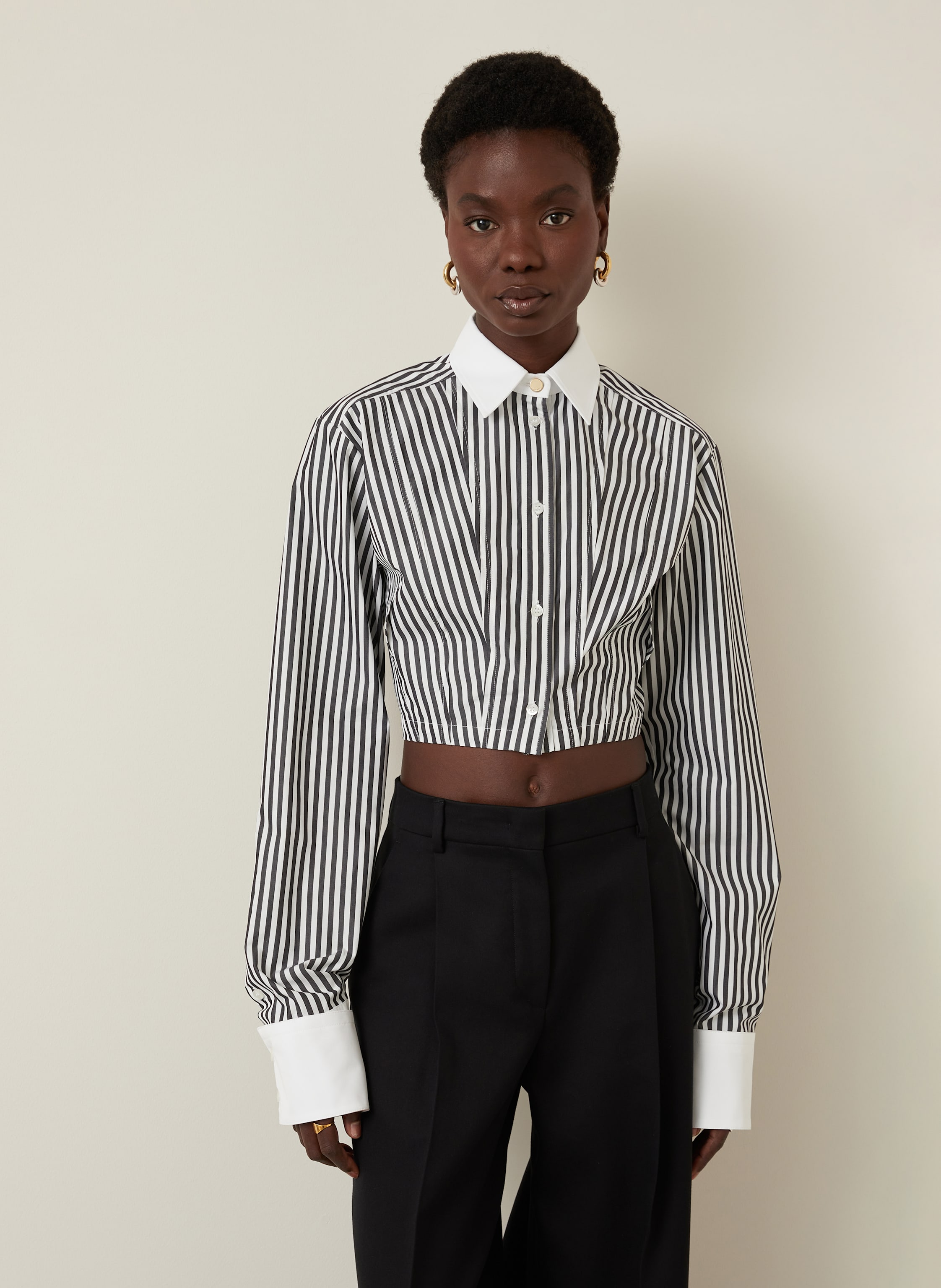 Thumbnail - Sportmax Cropped-Hemdbluse Abano schwarz