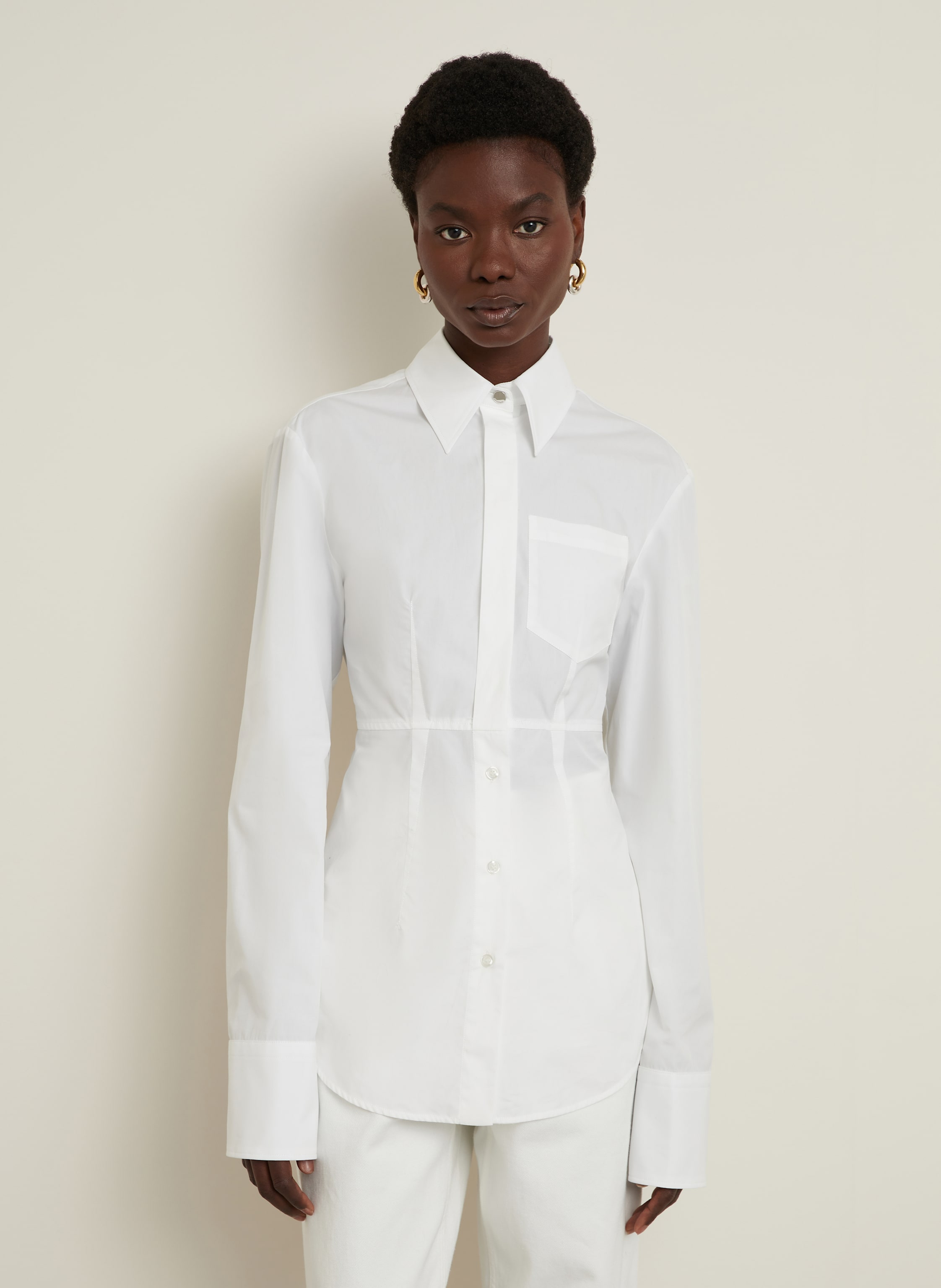 Thumbnail - Sportmax Hemdbluse Gocce weiss