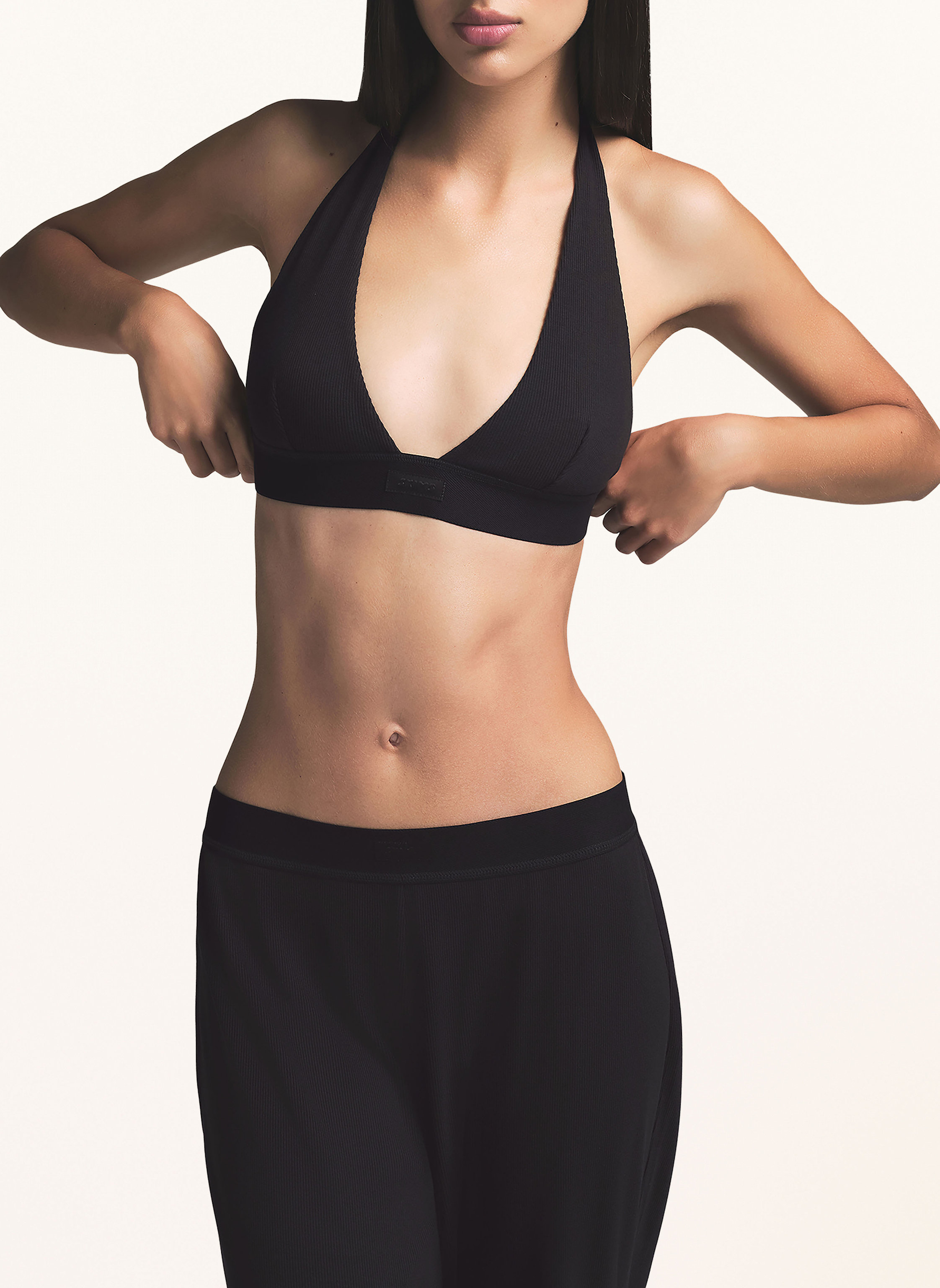 Thumbnail - Skims Lounge-Hose Cotton Rib schwarz