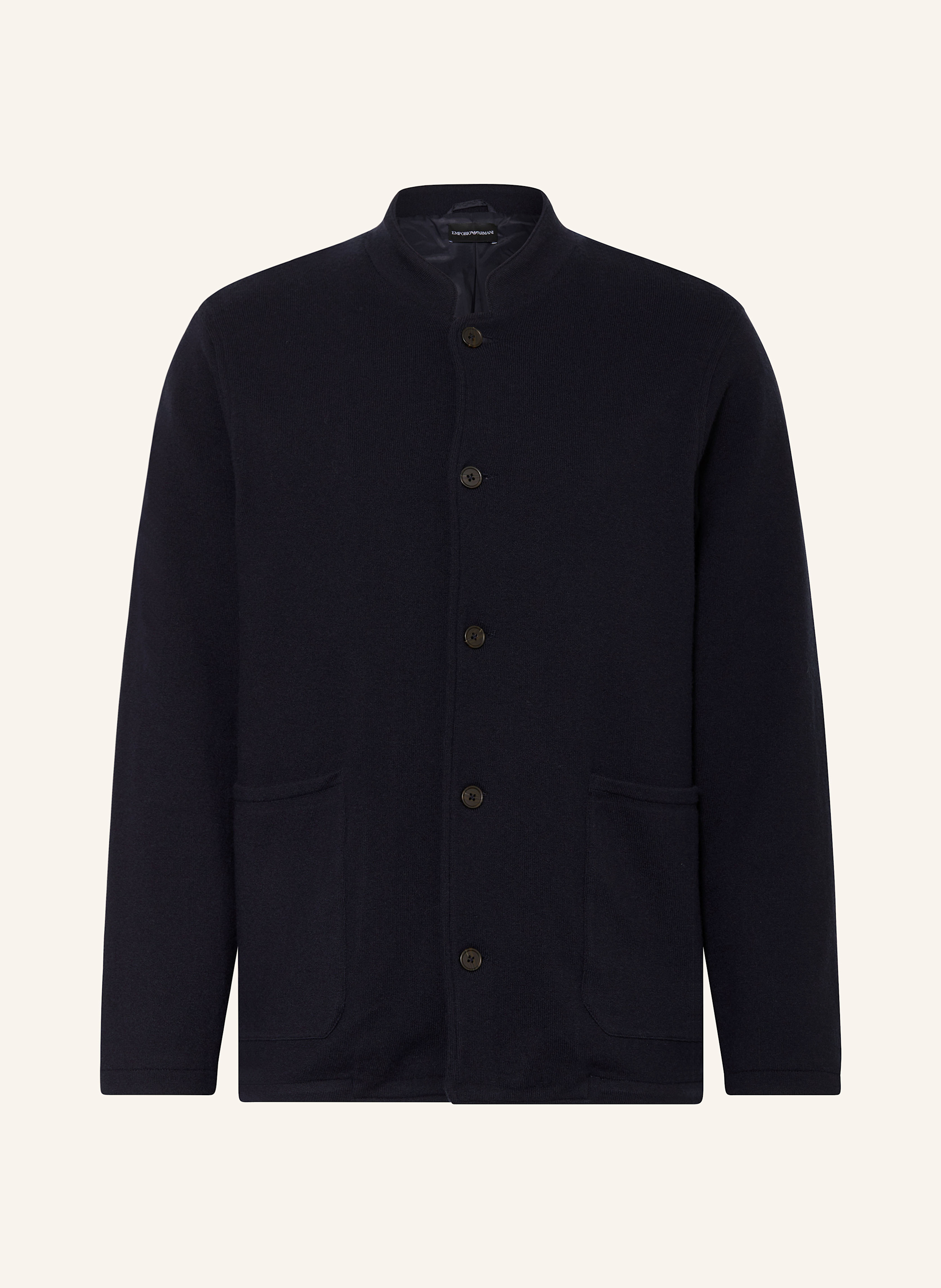EMPORIO ARMANI Knit bomber jacket in dark blue