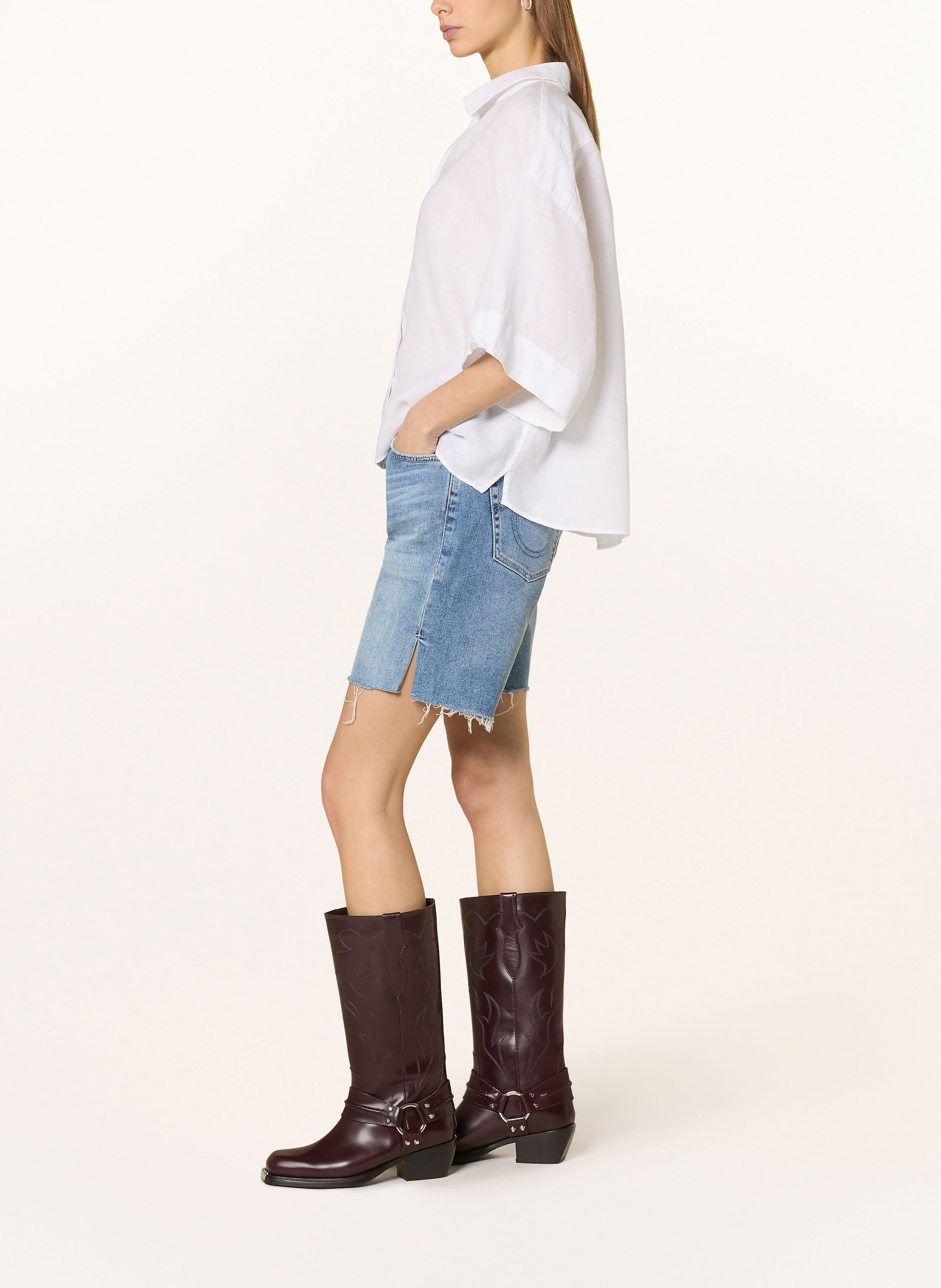 Thumbnail - True Religion Jeansshorts Leah blau