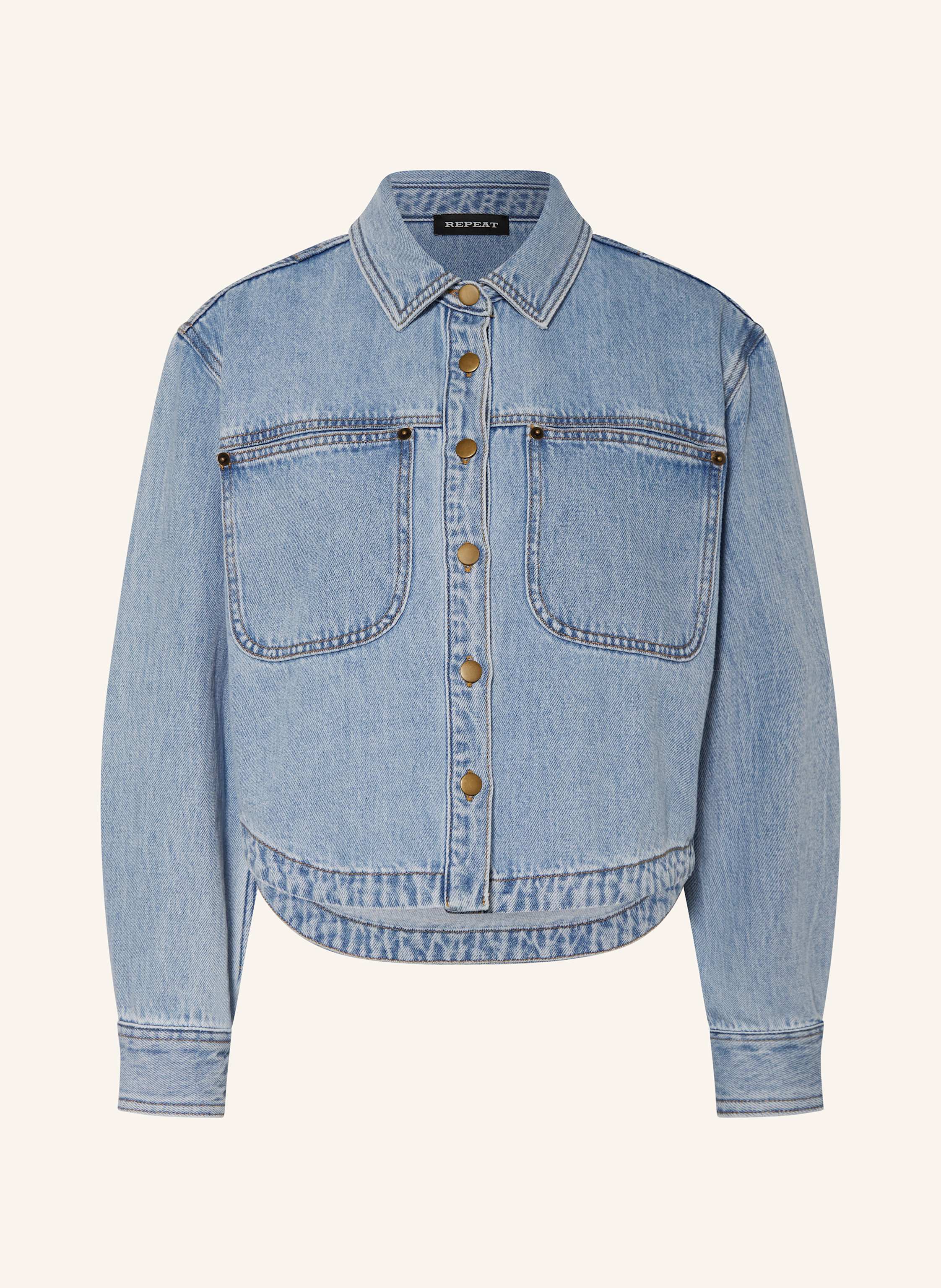 Repeat Cropped-Jeansjacke blau