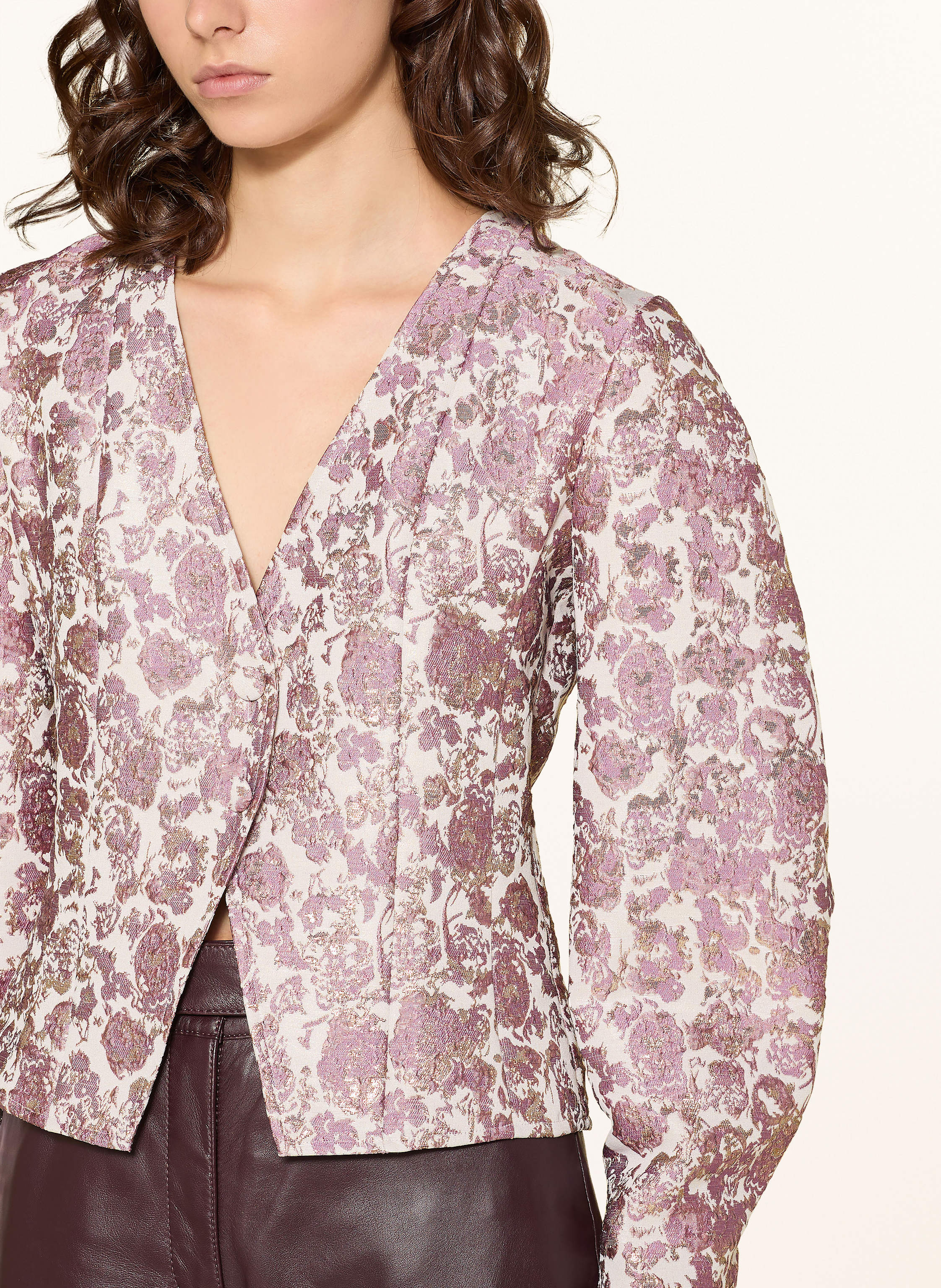 Thumbnail - Baum Und Pferdgarten Jacke Millie Mit Glitzergarn lila