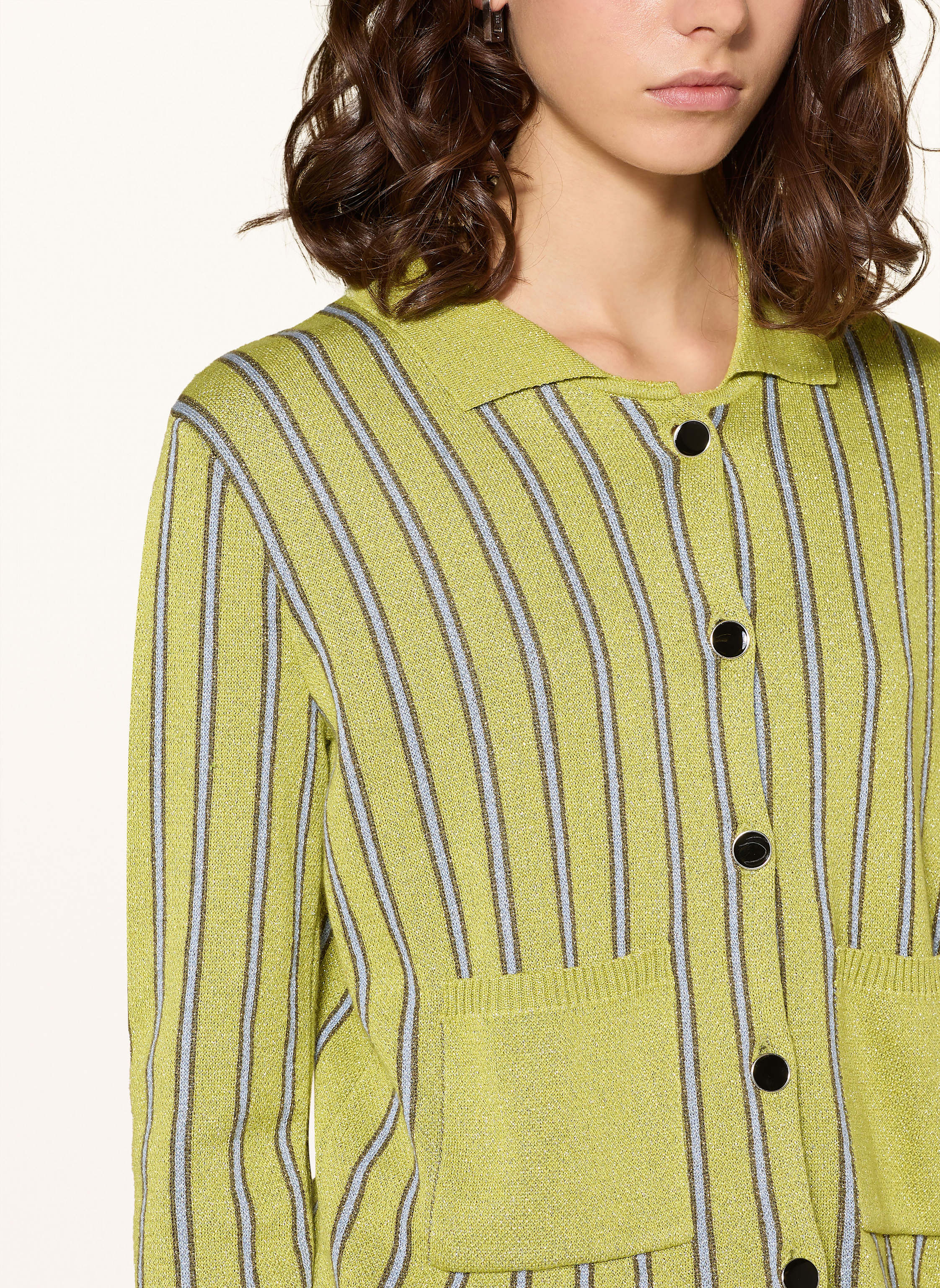 Thumbnail - Baum Und Pferdgarten Strickjacke Capera Mit Glitzergarn gruen