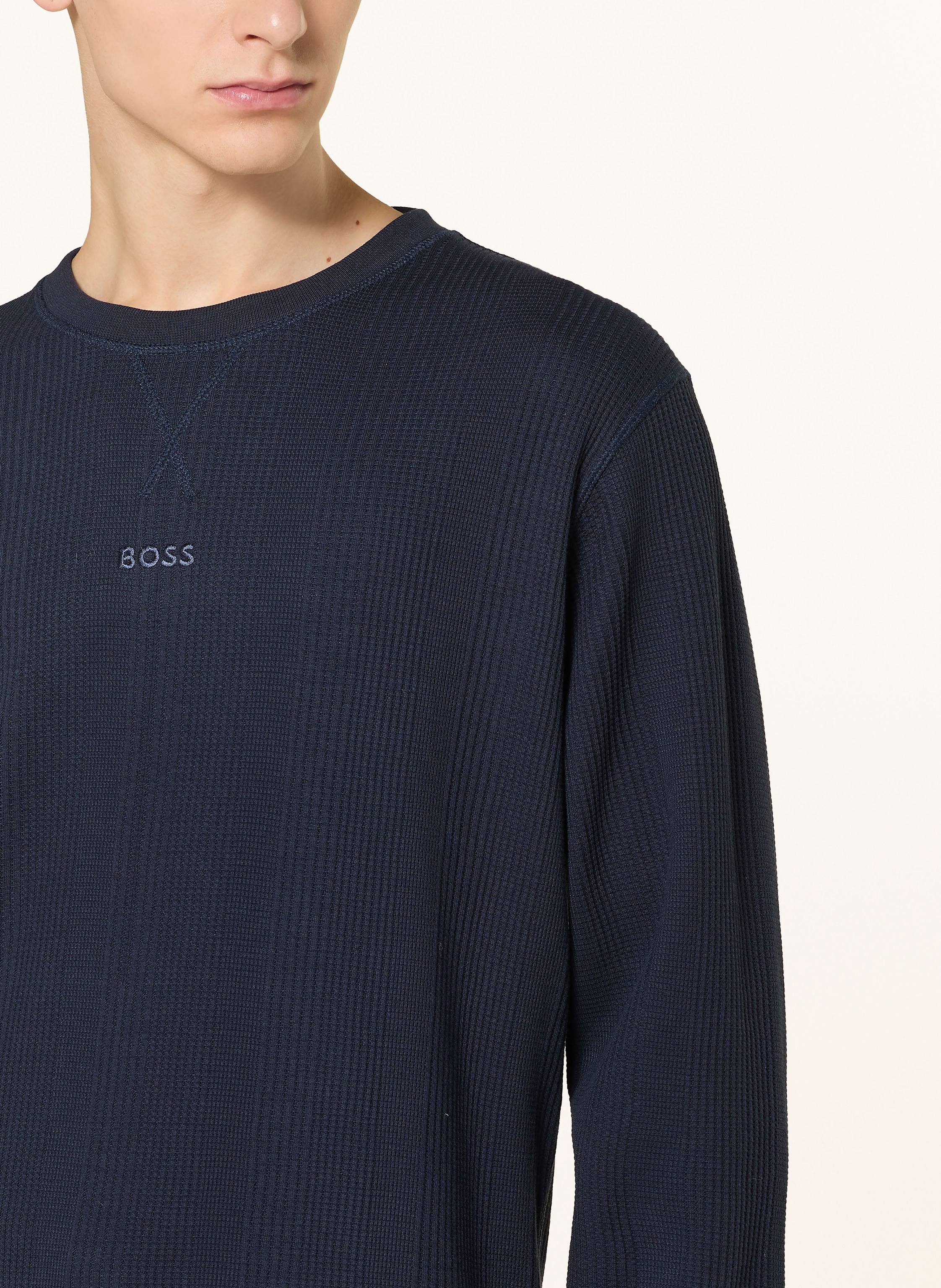 Thumbnail - Boss Lounge-Sweatshirt Structure blau