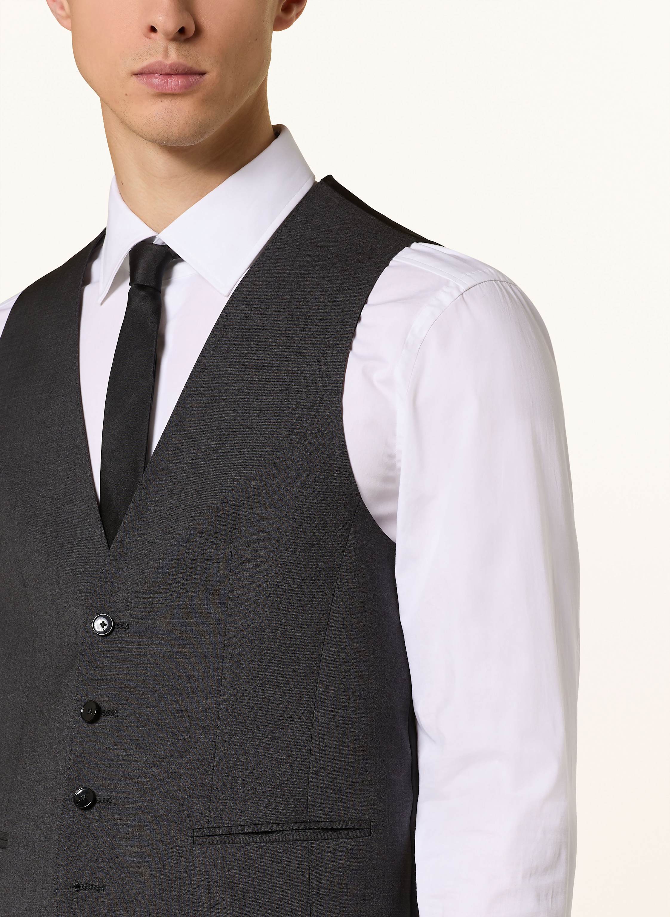 Thumbnail - Boss Anzugweste Huge Slim Fit grau