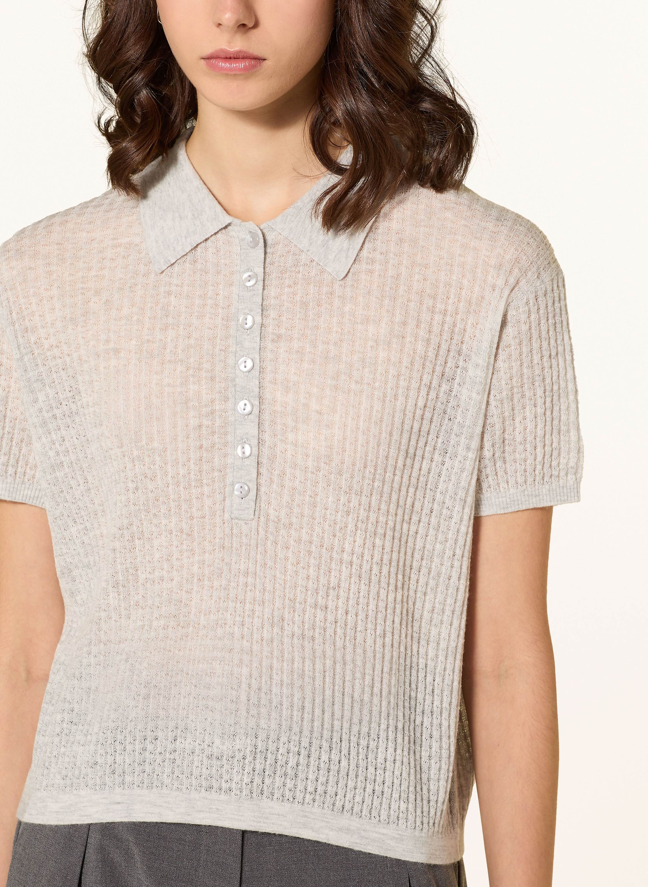Thumbnail - Mrs & Hugs Strick-Poloshirt Mit Cashmere grau