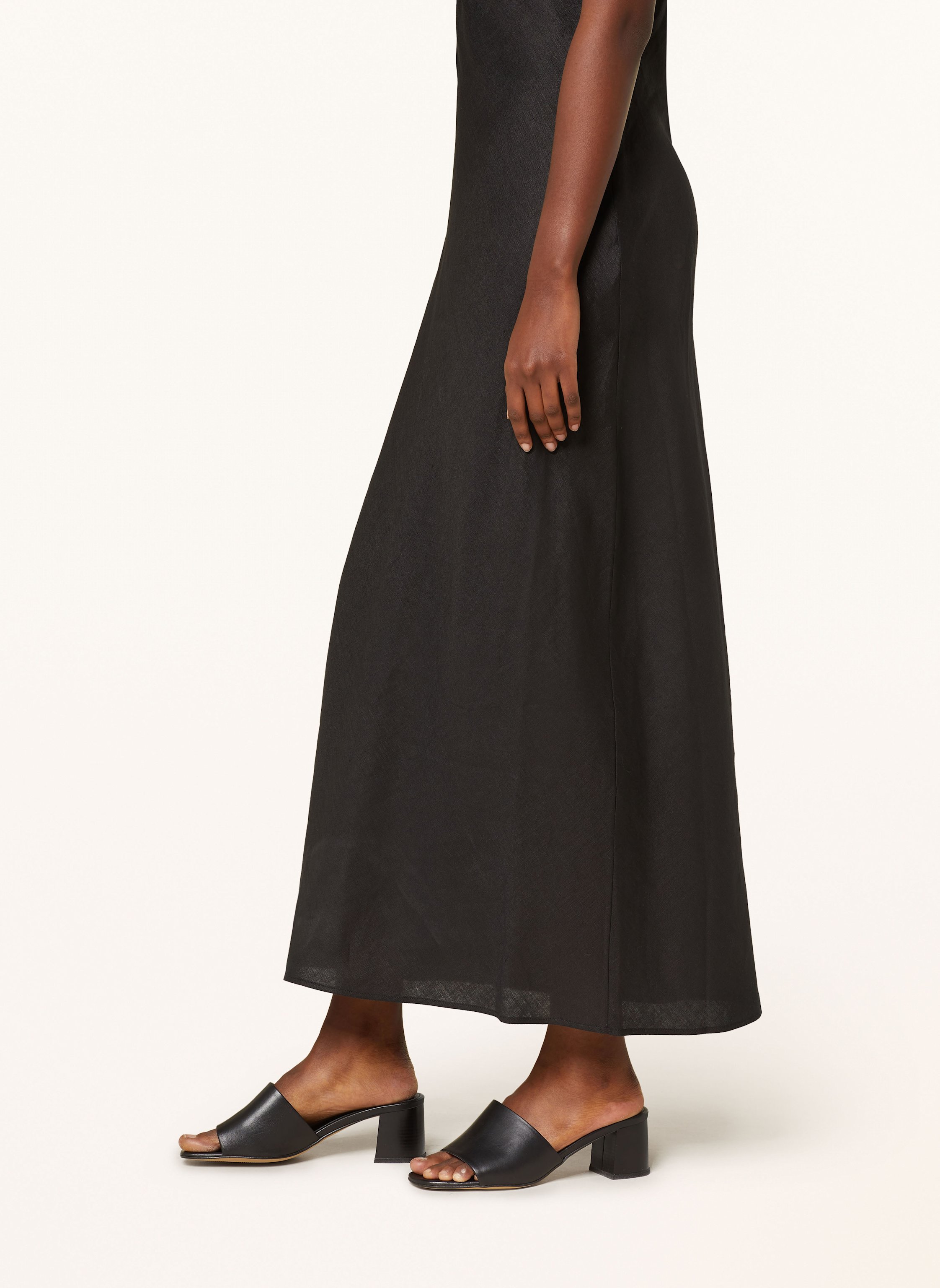 Thumbnail - Mrs & Hugs One-Shoulder-Kleid Aus Leinen schwarz