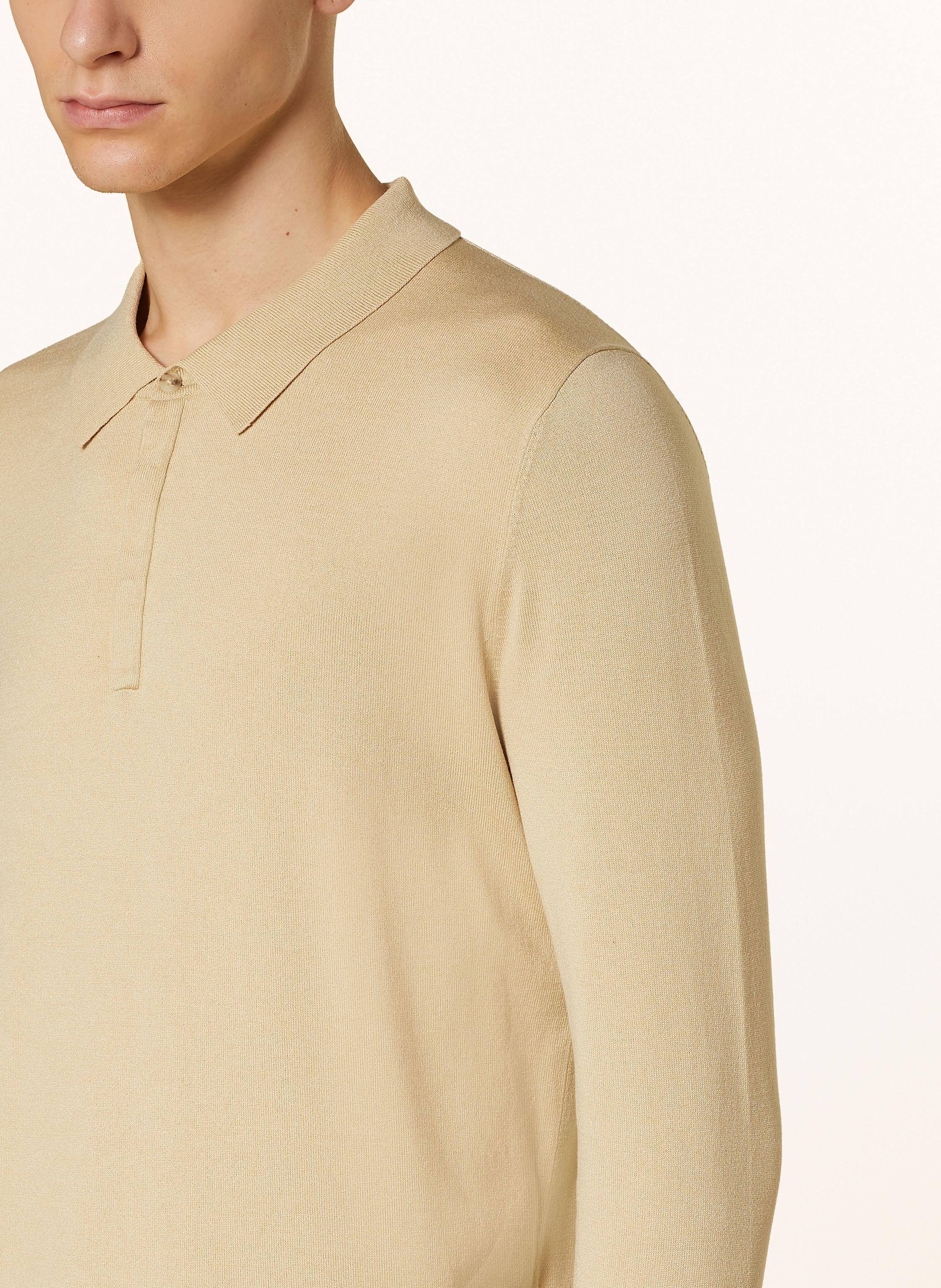 Thumbnail - Hugo Strick-Poloshirt San Pippo Slim Fit beige