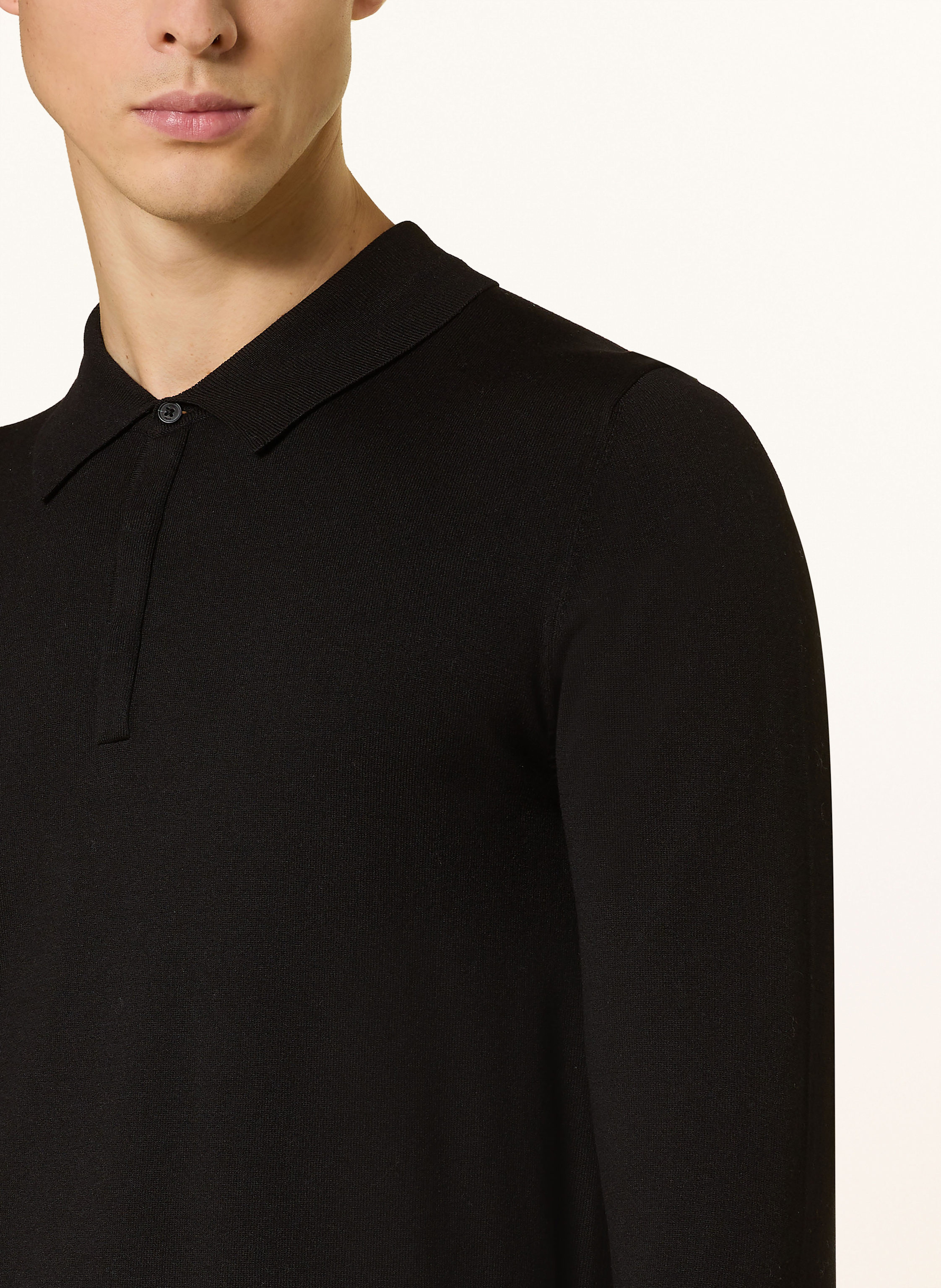 Thumbnail - Hugo Strick-Poloshirt San Pippo Slim Fit schwarz