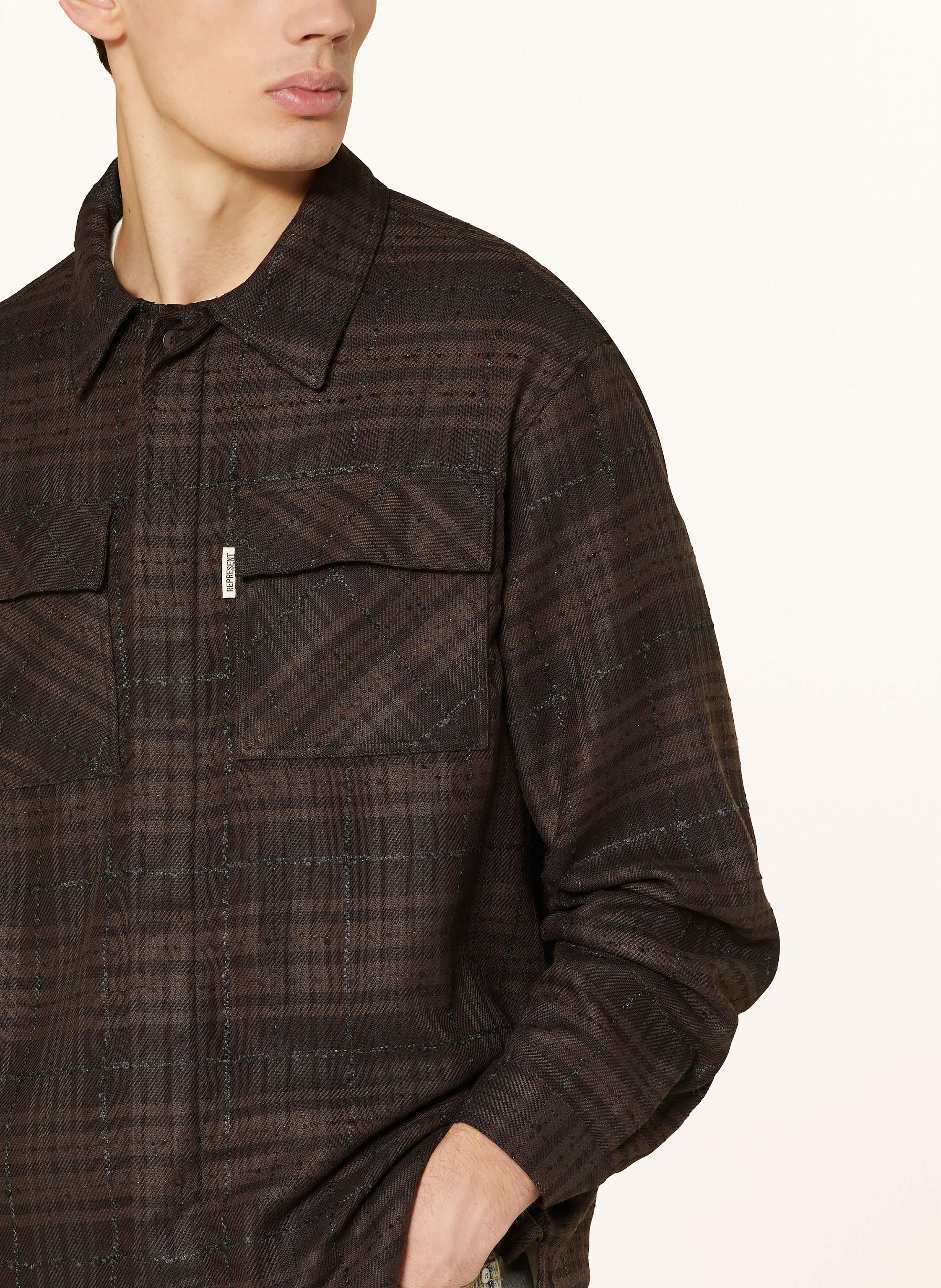 Thumbnail - Represent Flanell-Overjacket braun