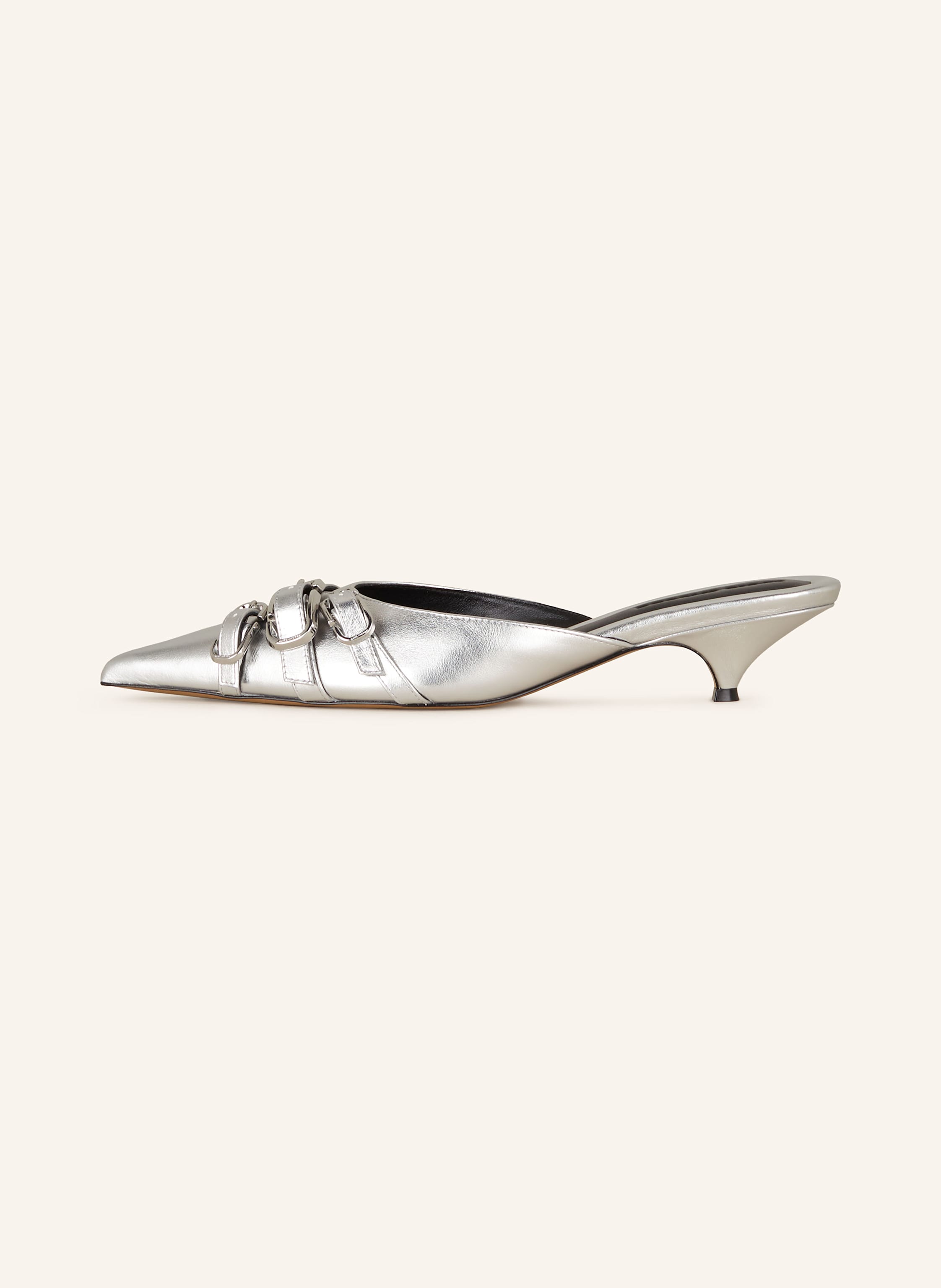 Thumbnail - Marc Jacobs Mules The Emma Kitten Heel silber