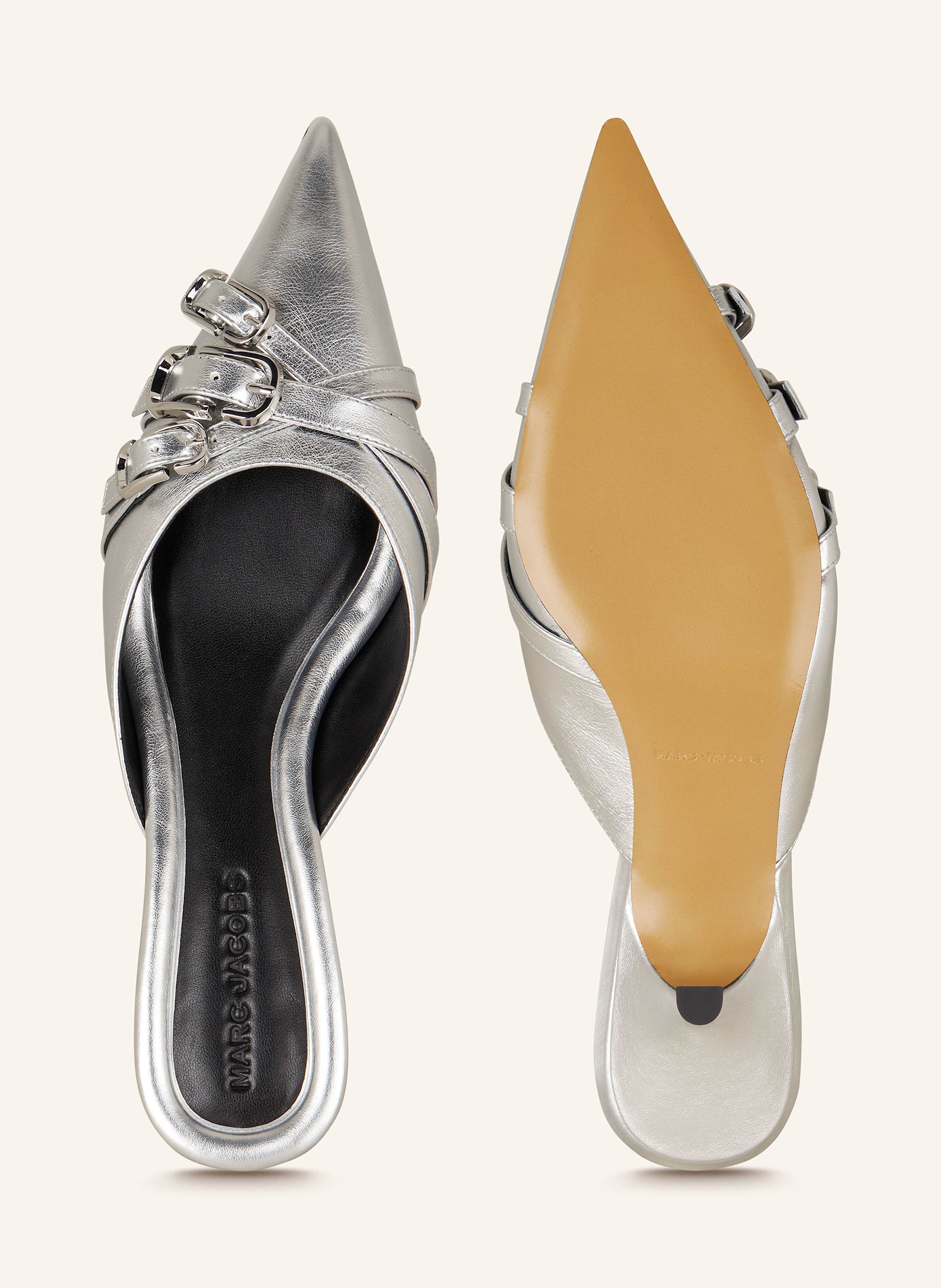 Thumbnail - Marc Jacobs Mules The Emma Kitten Heel silber