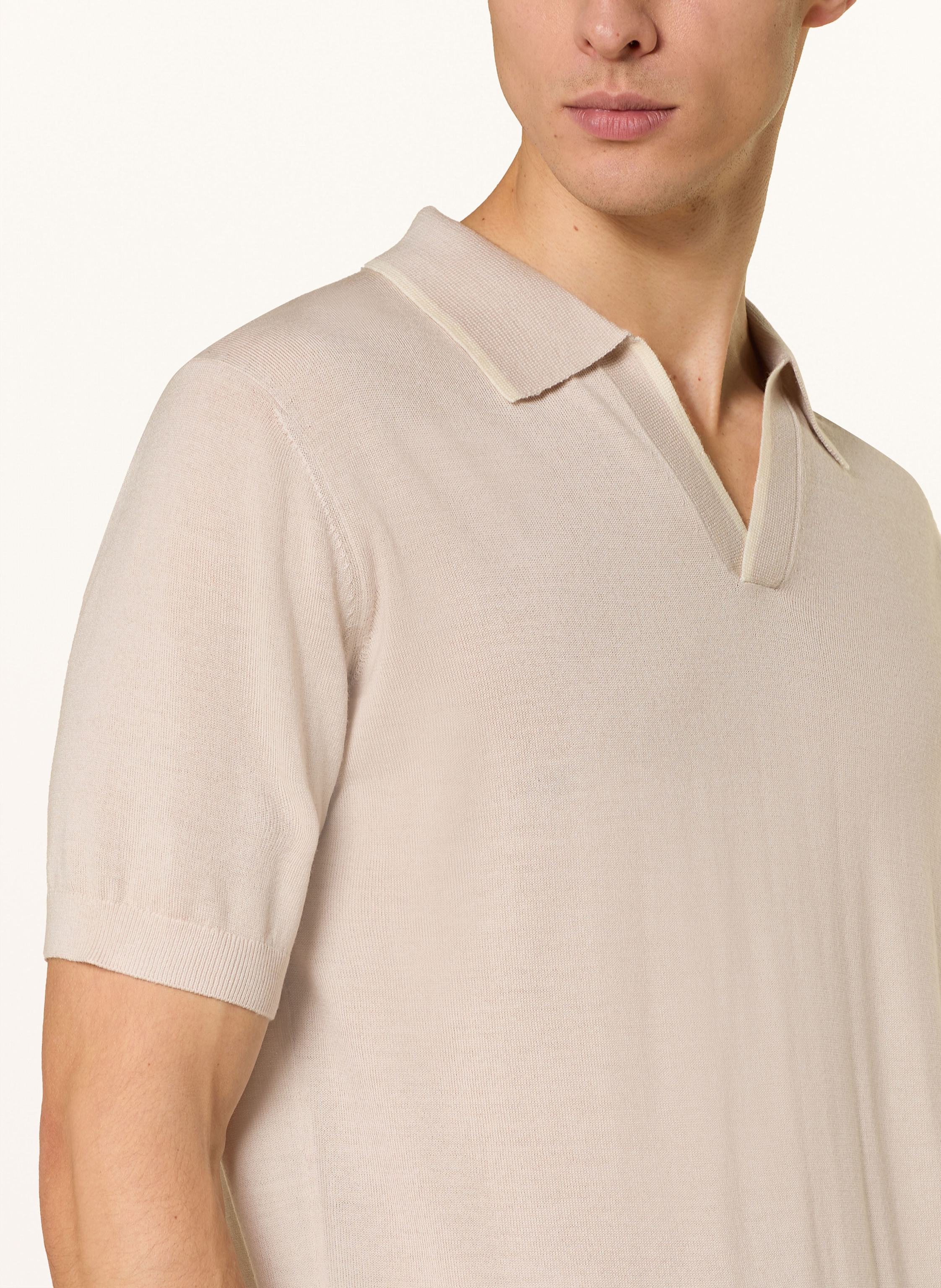 Thumbnail - Strokesman's Strick-Poloshirt beige