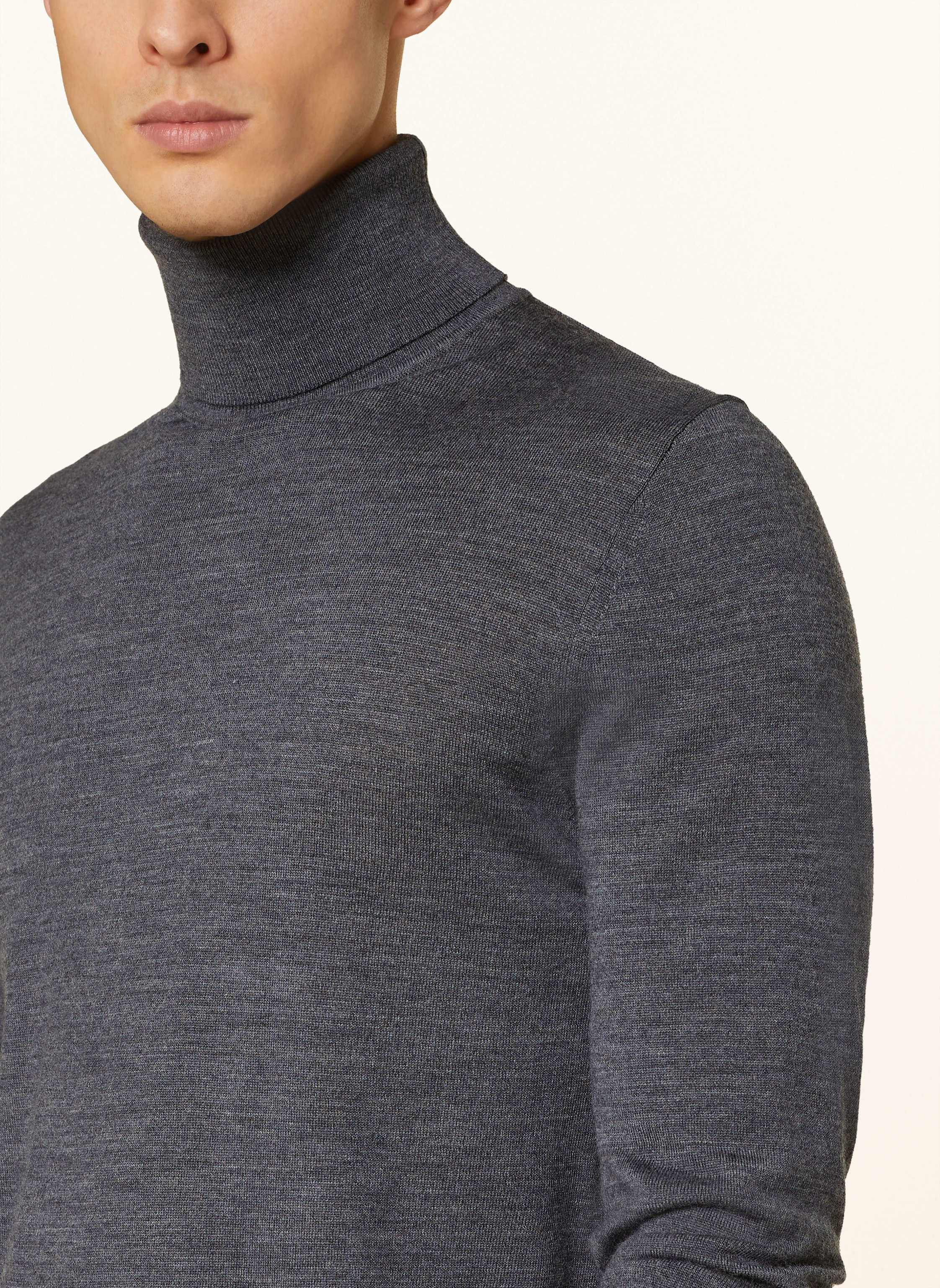 Thumbnail - Reiss Rollkragenpullover Caine Aus Merinowolle grau