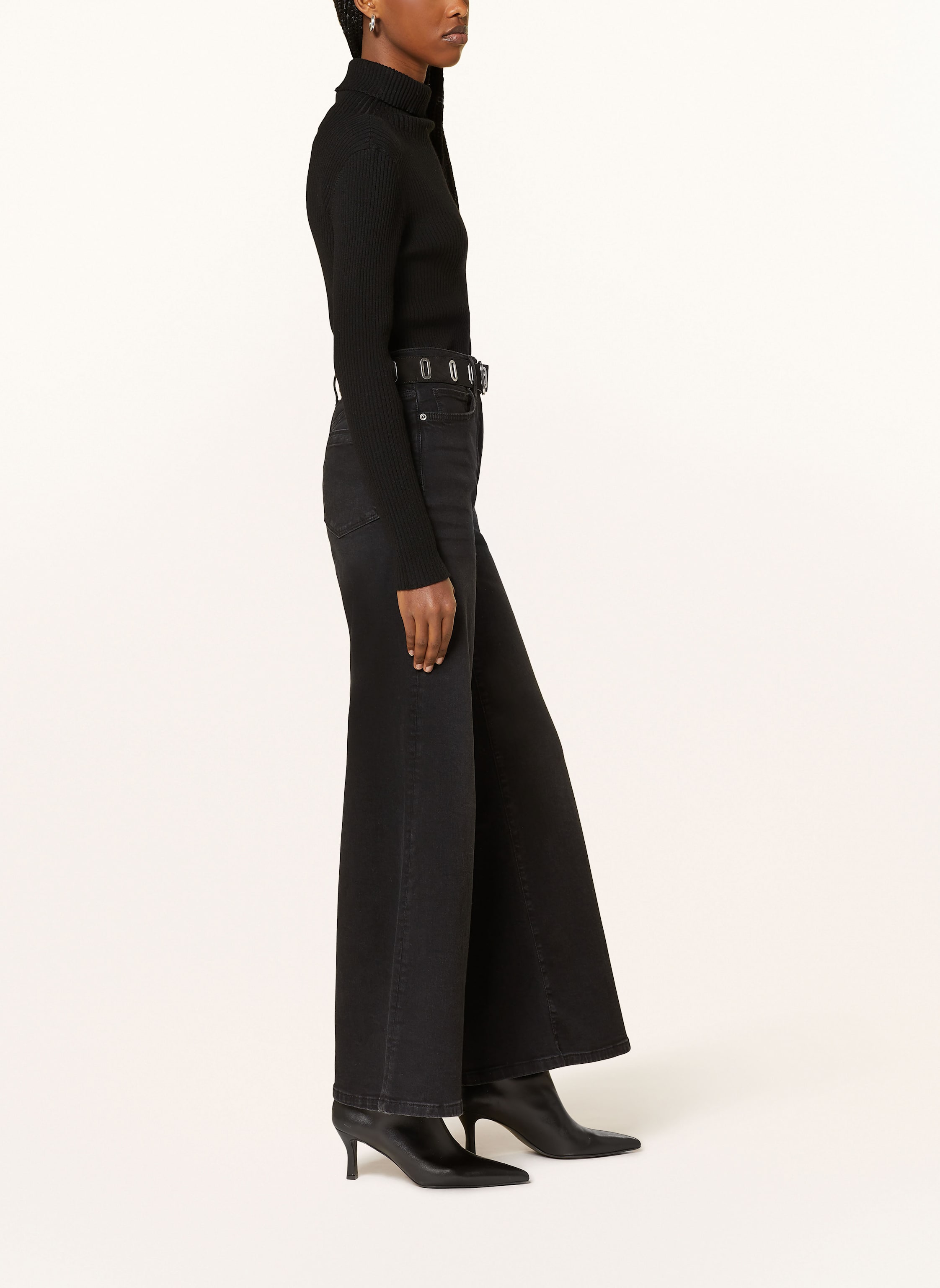 Thumbnail - Reiss Wide Leg Jeans Heather schwarz