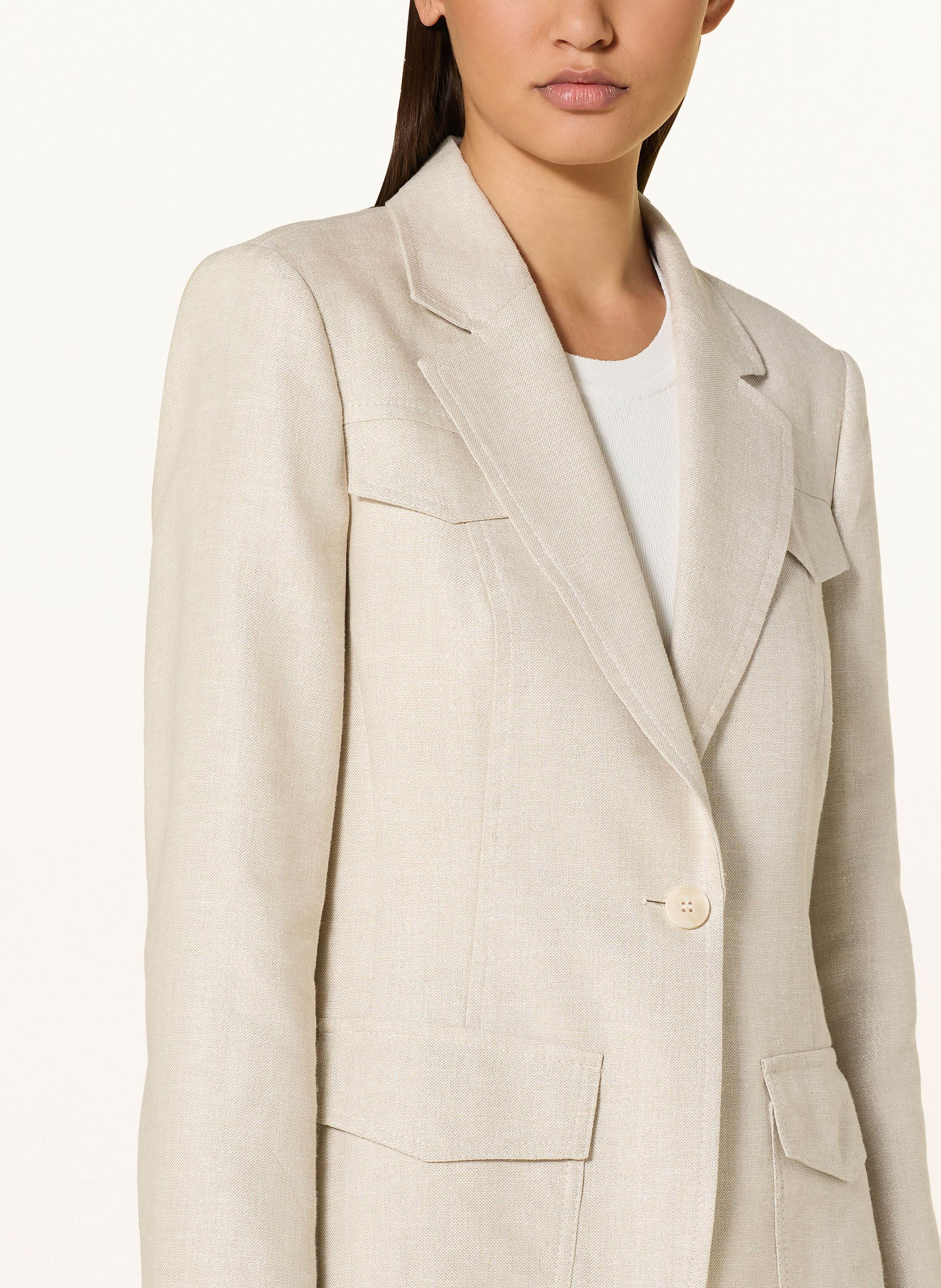 Thumbnail - Marc Cain Blazer Mit Glitzergarn Und Leinen beige