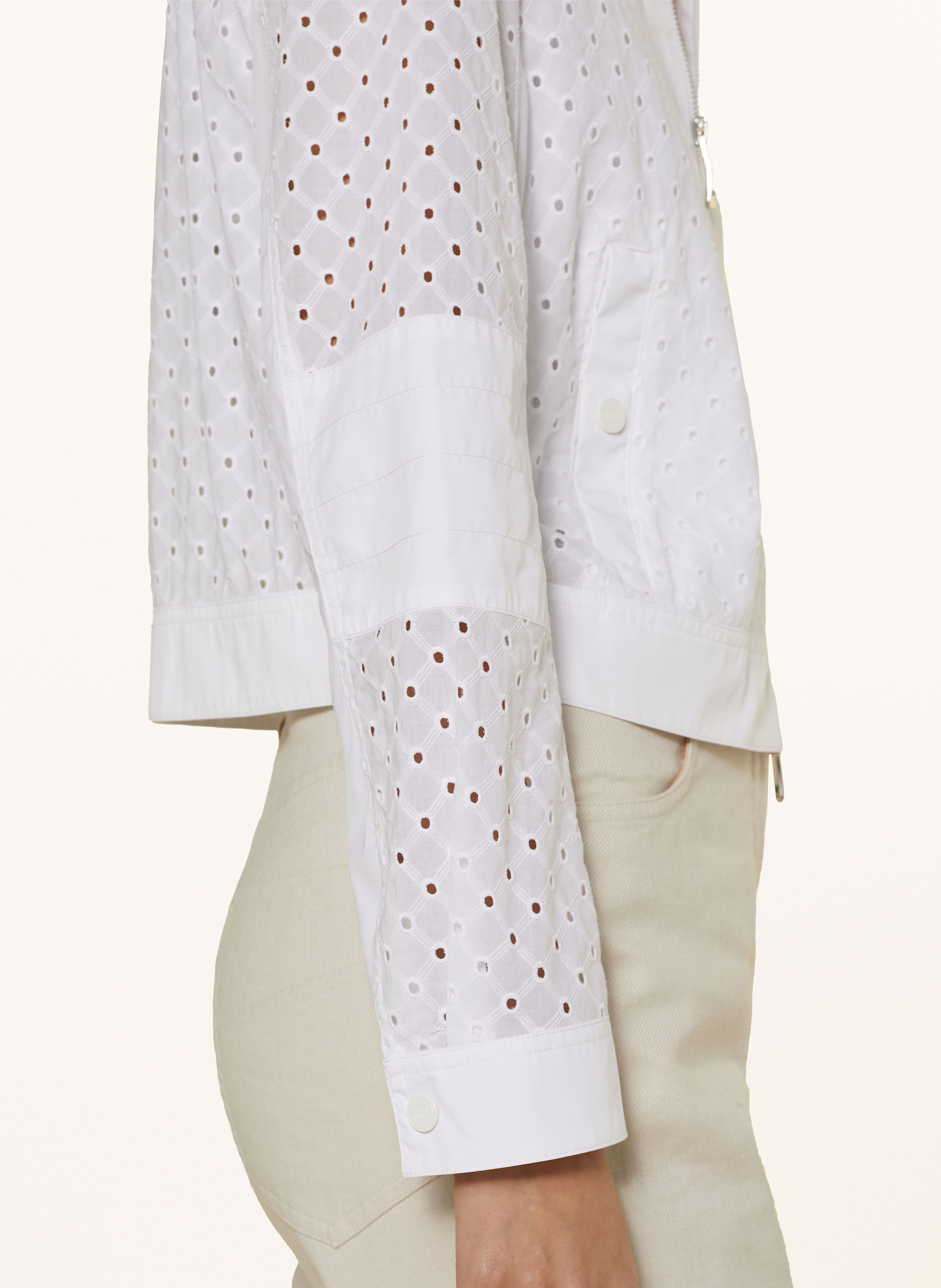 Thumbnail - Marc Cain Jacke Mit Lochspitze weiss