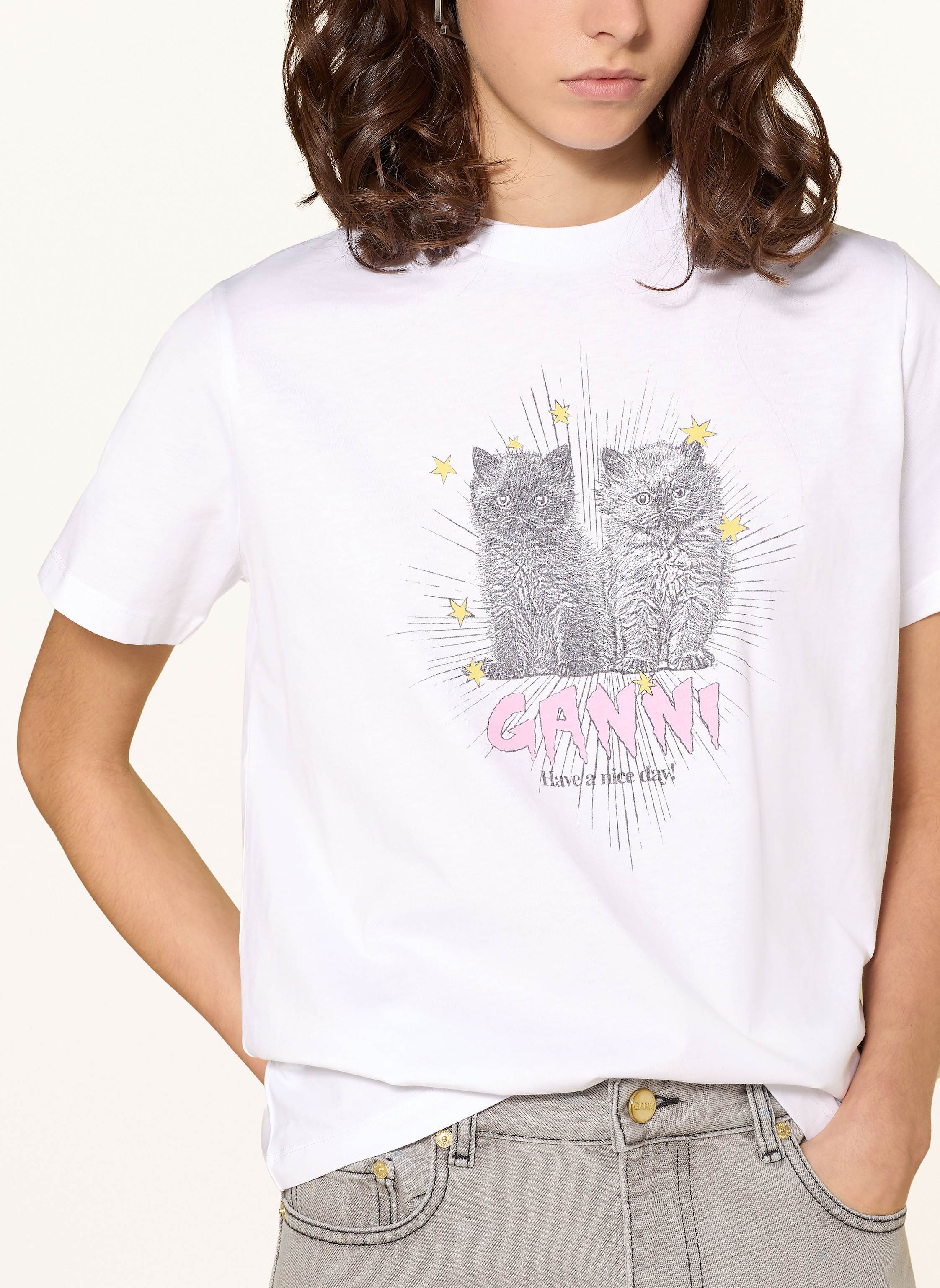 Thumbnail - Ganni T-Shirt weiss