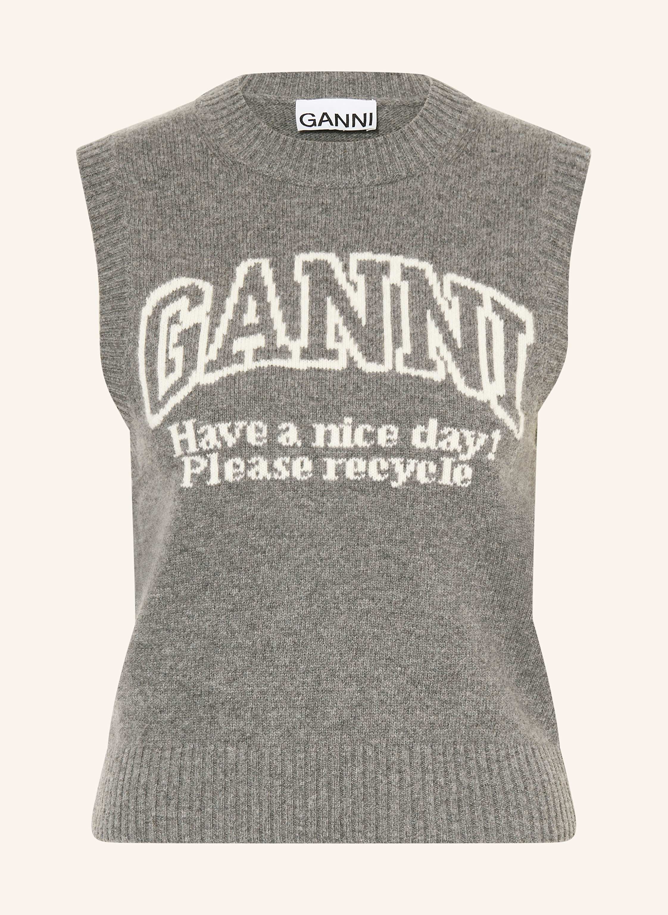 GANNI Knit top in gray
