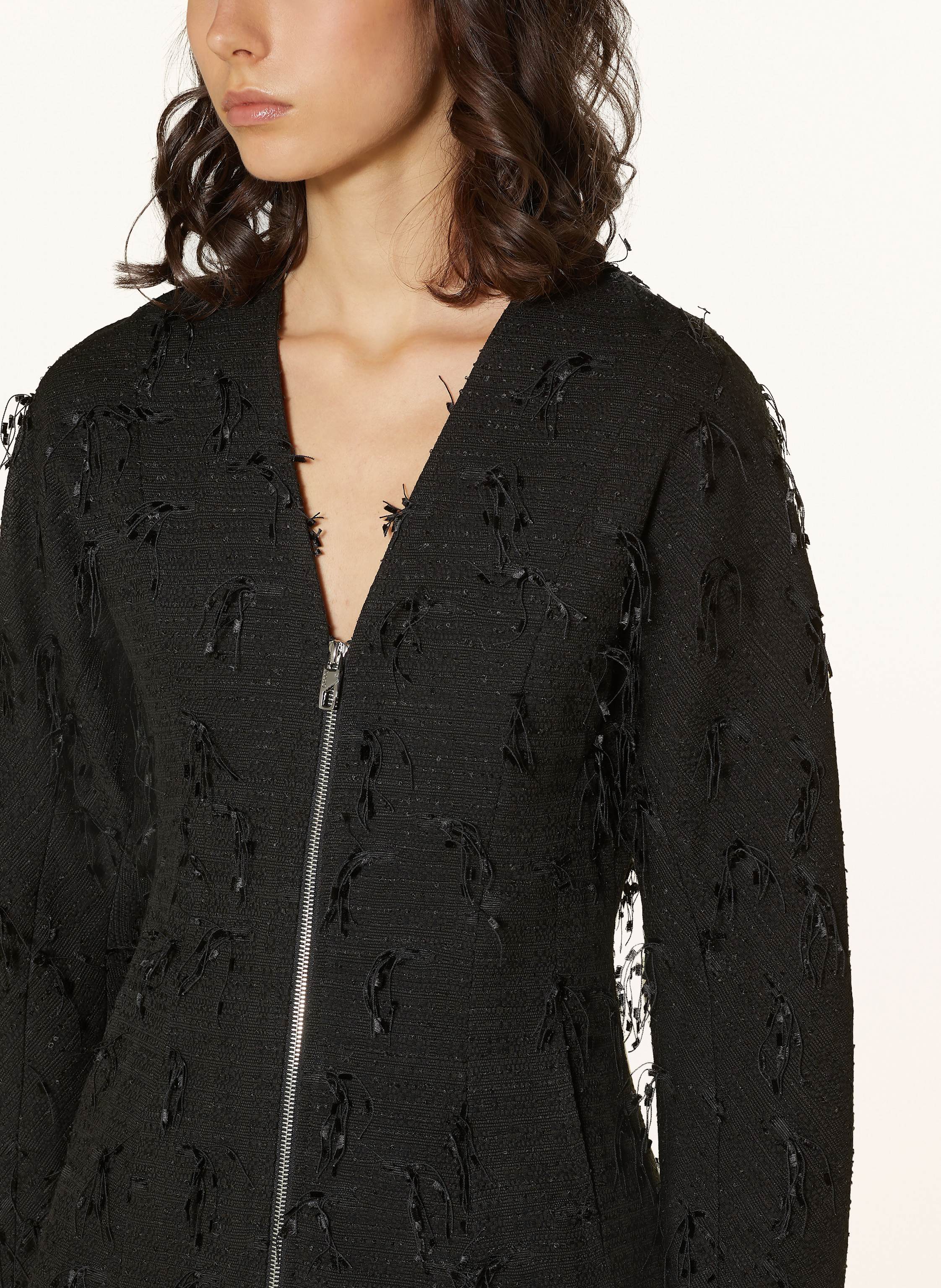 Thumbnail - Ganni Tweed-Blazer schwarz