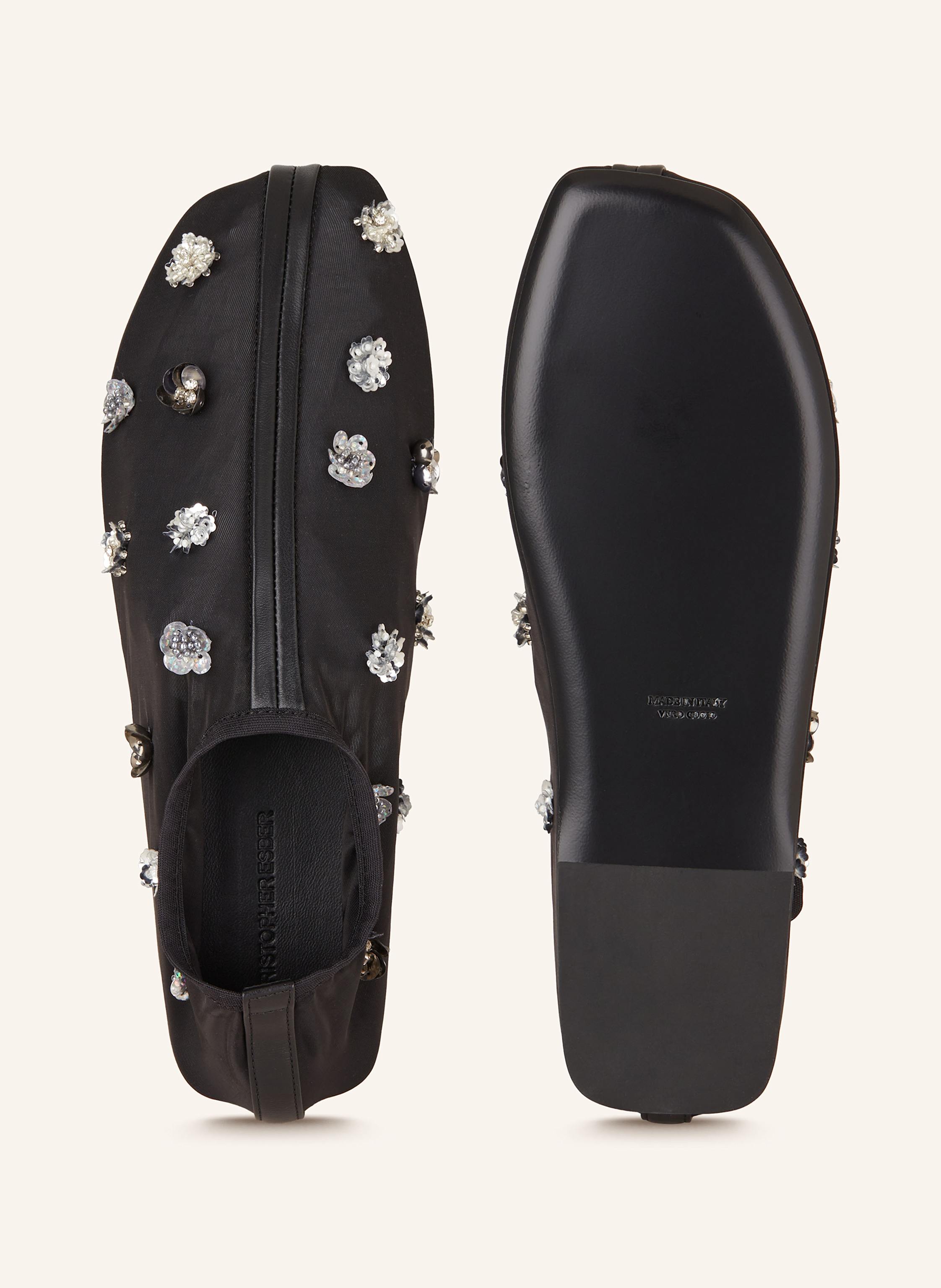 Thumbnail - Christopher Esber Ballerinas Embla Mit Pailletten Und Schmucksteinen schwarz