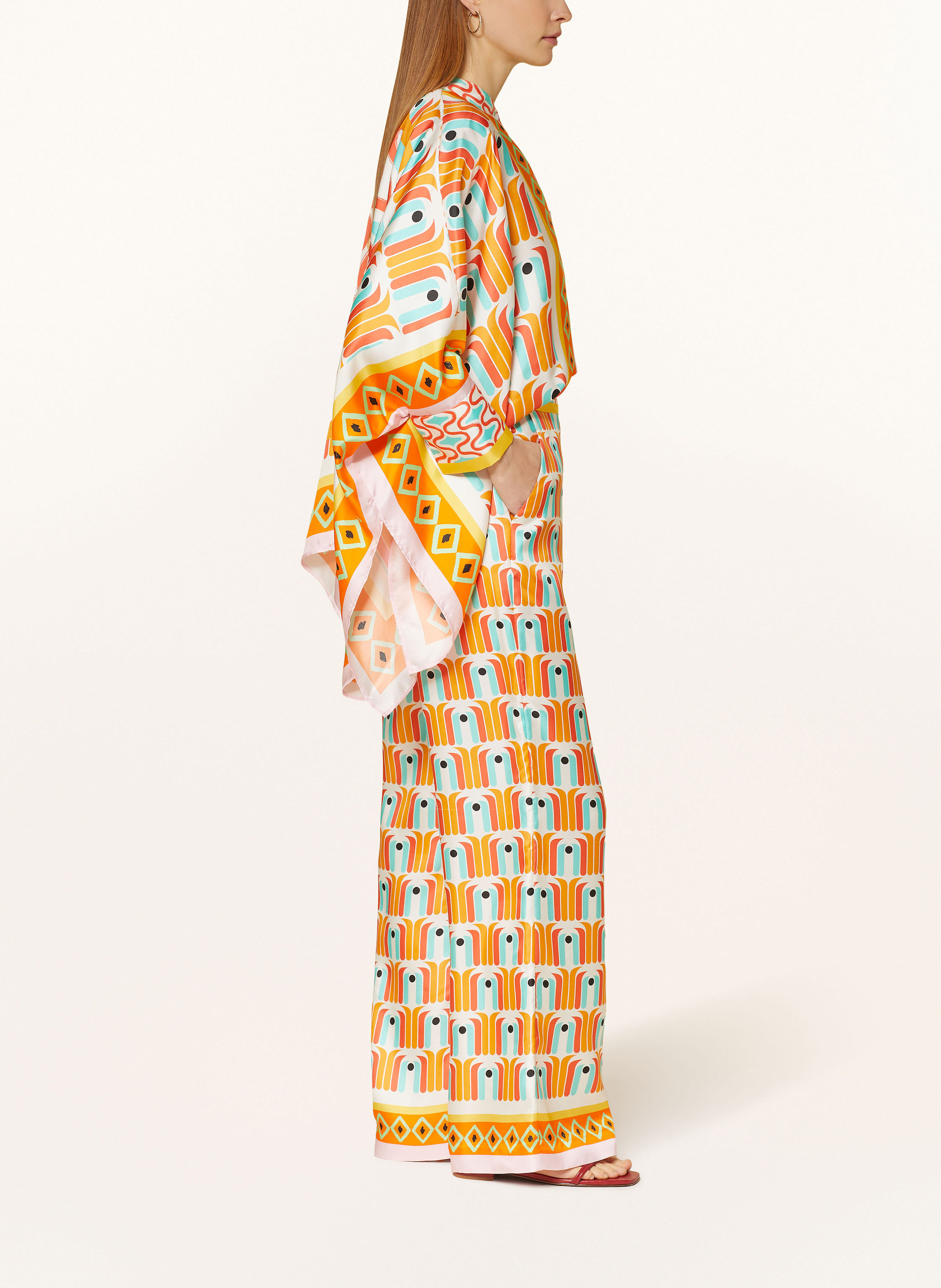 Thumbnail - Herzen's Angelegenheit Marlenehose Aus Seide orange