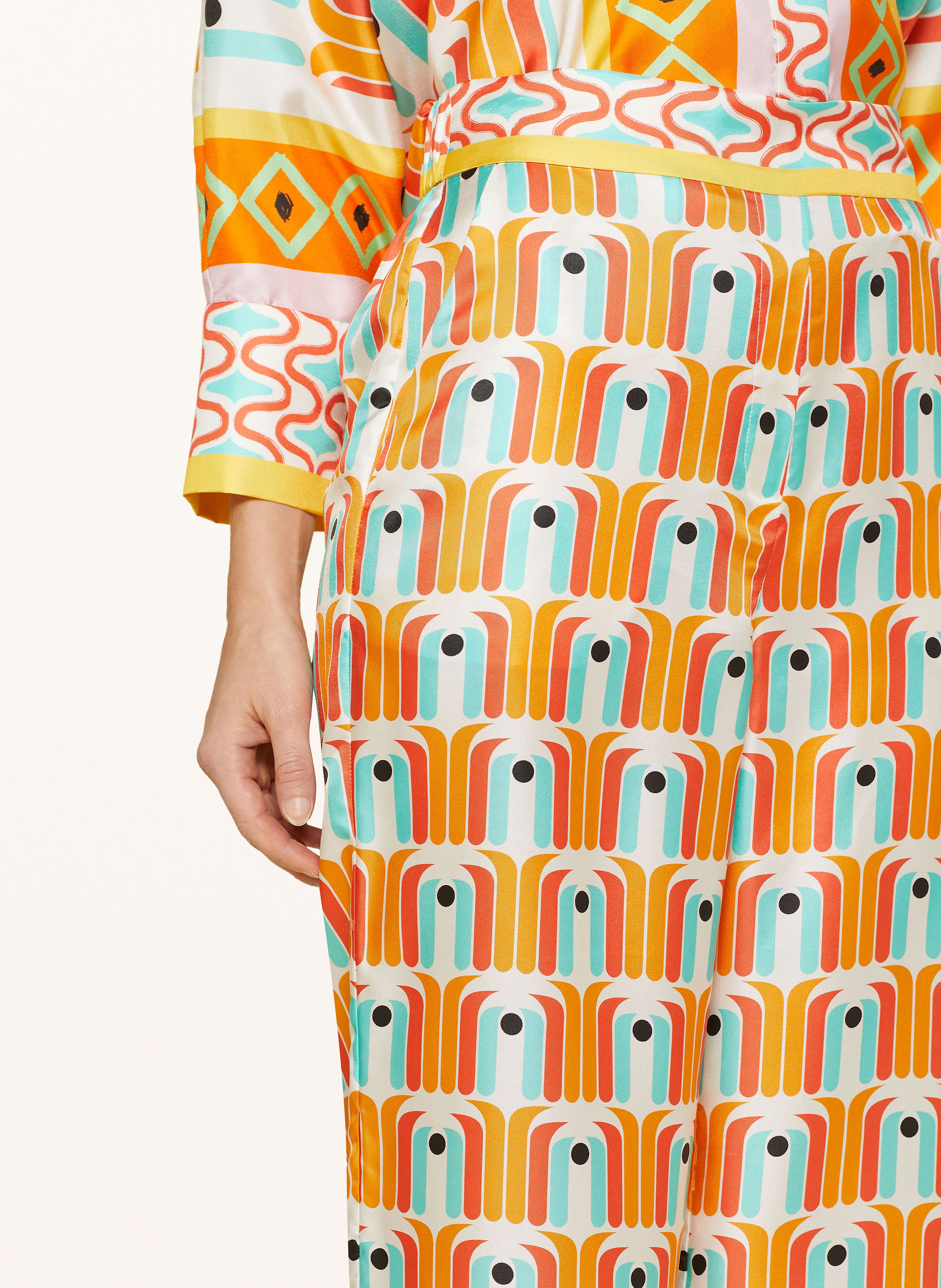 Thumbnail - Herzen's Angelegenheit Marlenehose Aus Seide orange