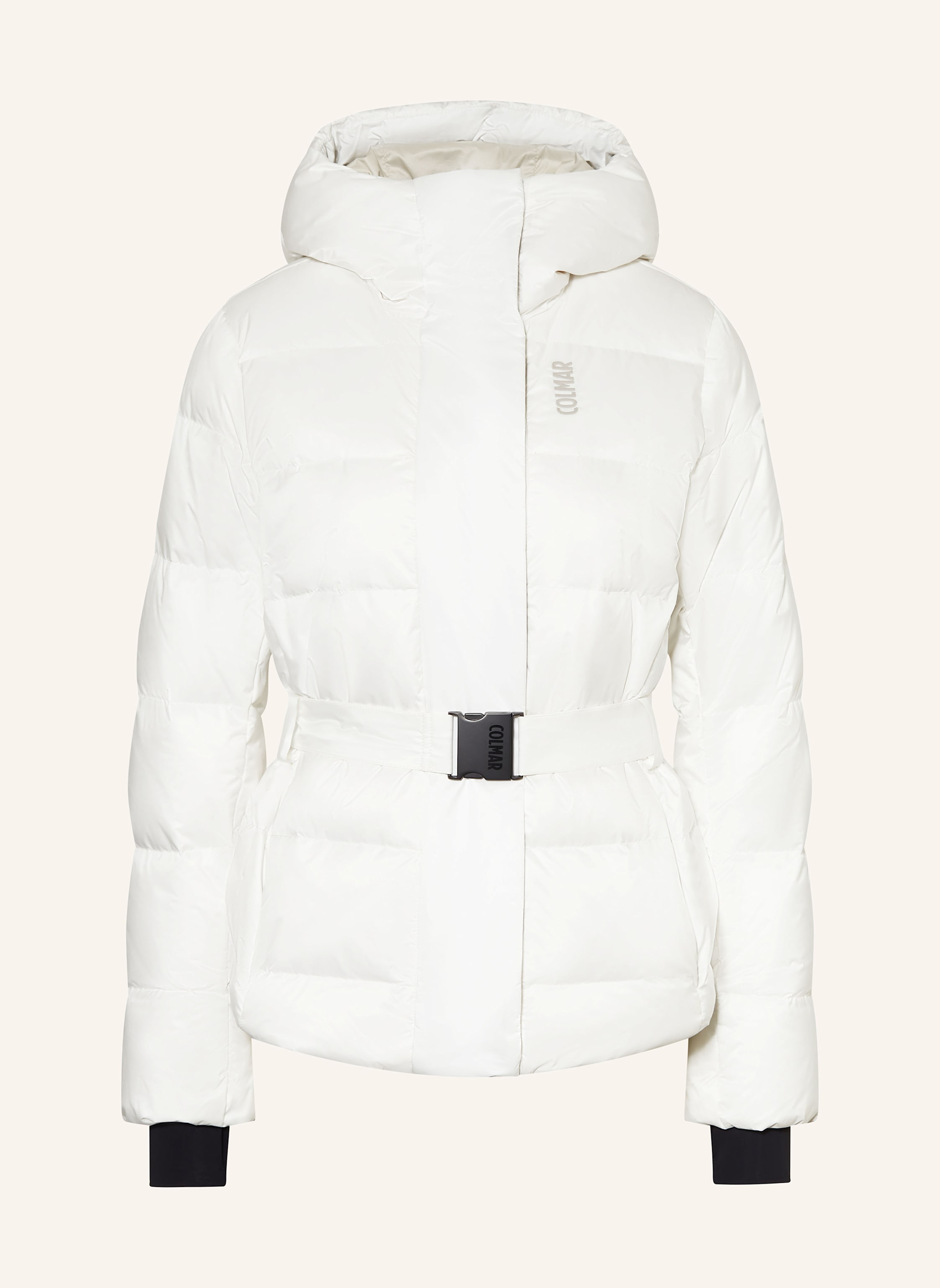 White belted ski jacket top