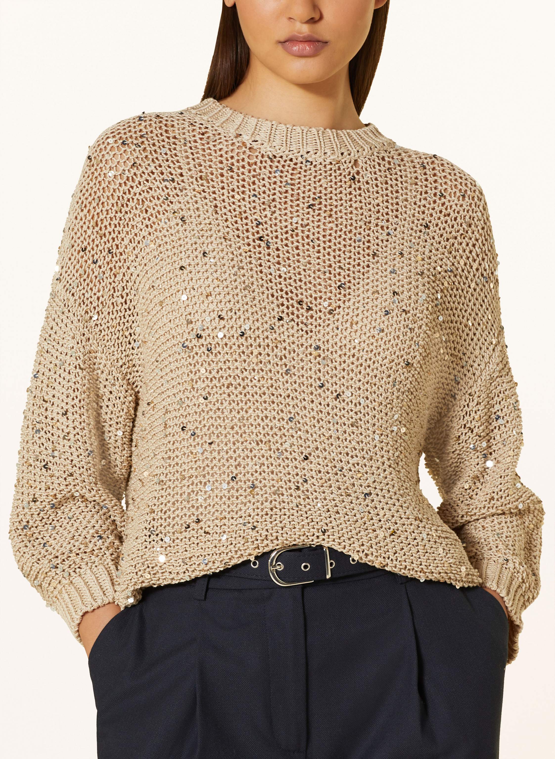 Thumbnail - Peserico Pullover Mit Pailletten beige