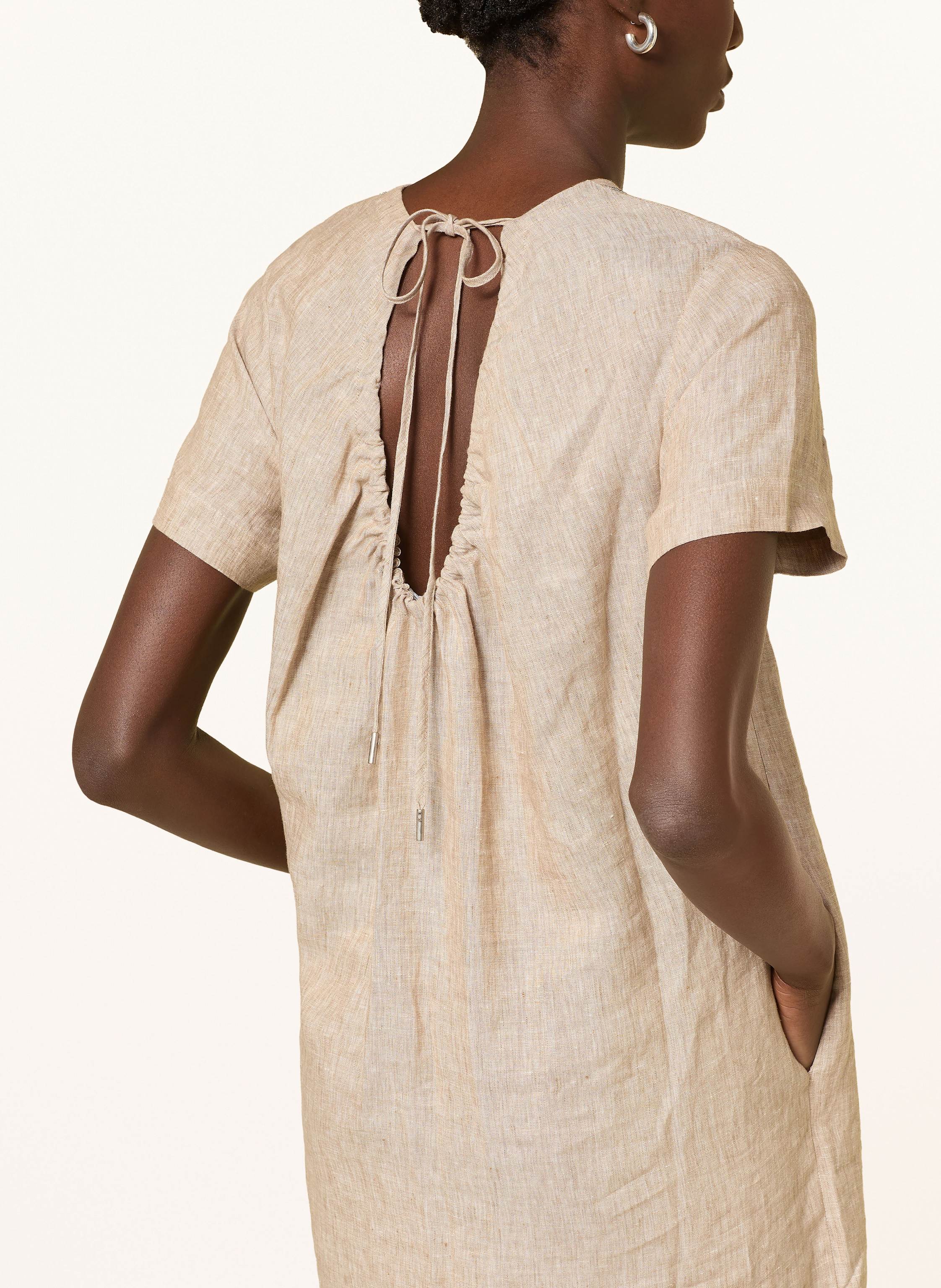 Thumbnail - Peserico Leinenkleid Mit Schmucksteinen beige