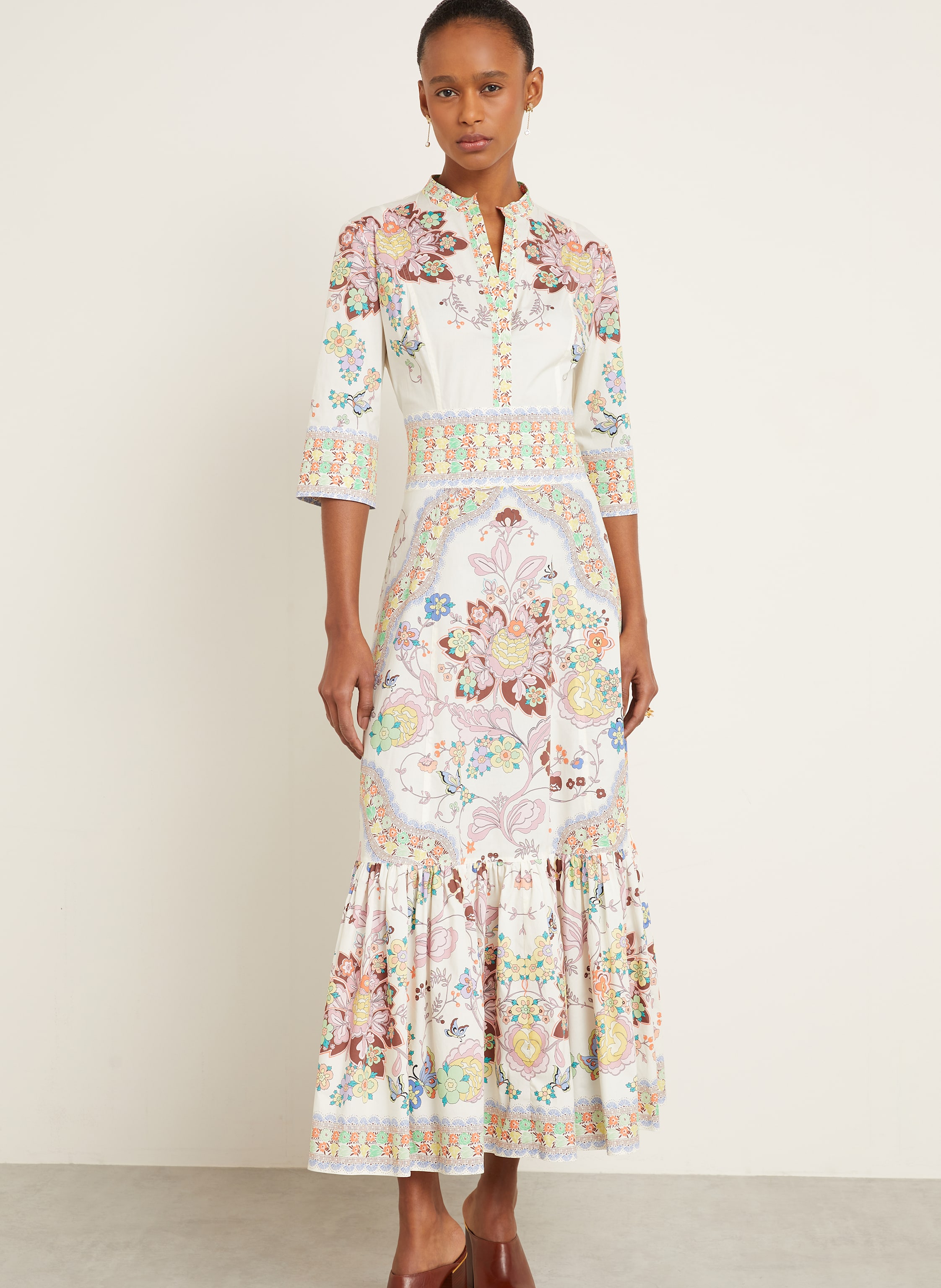 Thumbnail - Etro Kleid Mit 3/4-Arm weiss