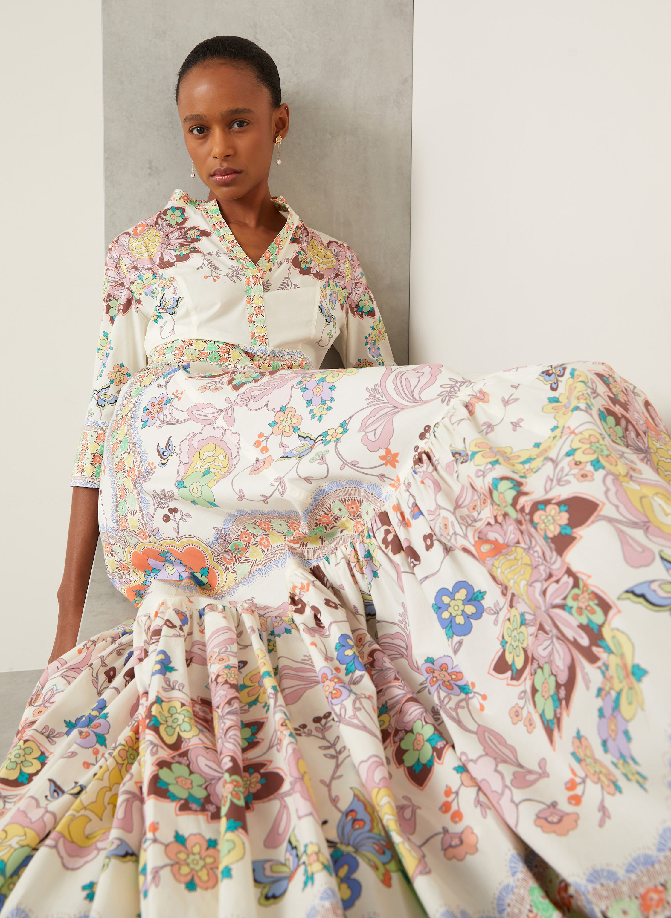 Thumbnail - Etro Kleid Mit 3/4-Arm weiss