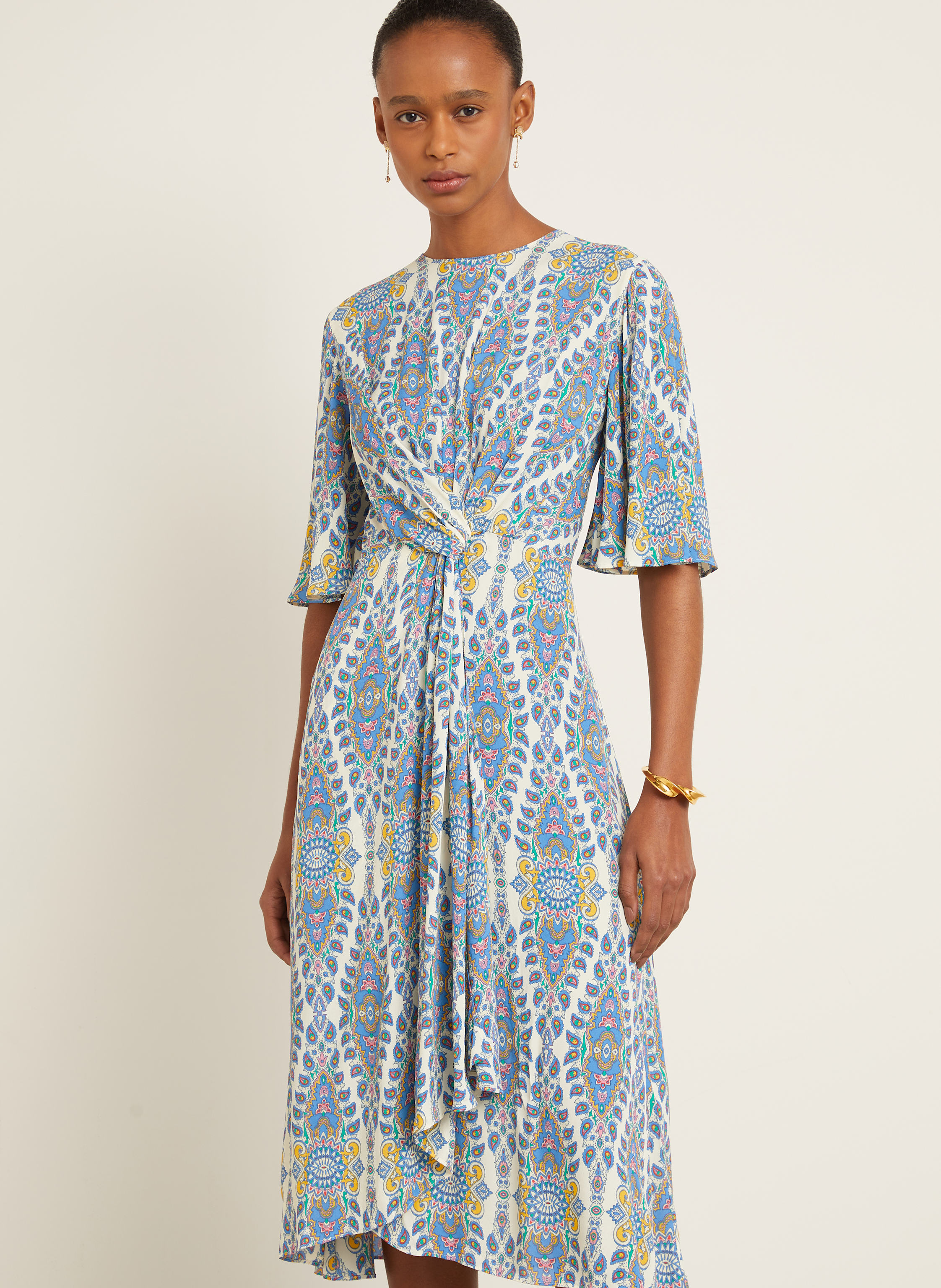 Thumbnail - Etro Kleid In Wickeloptik weiss