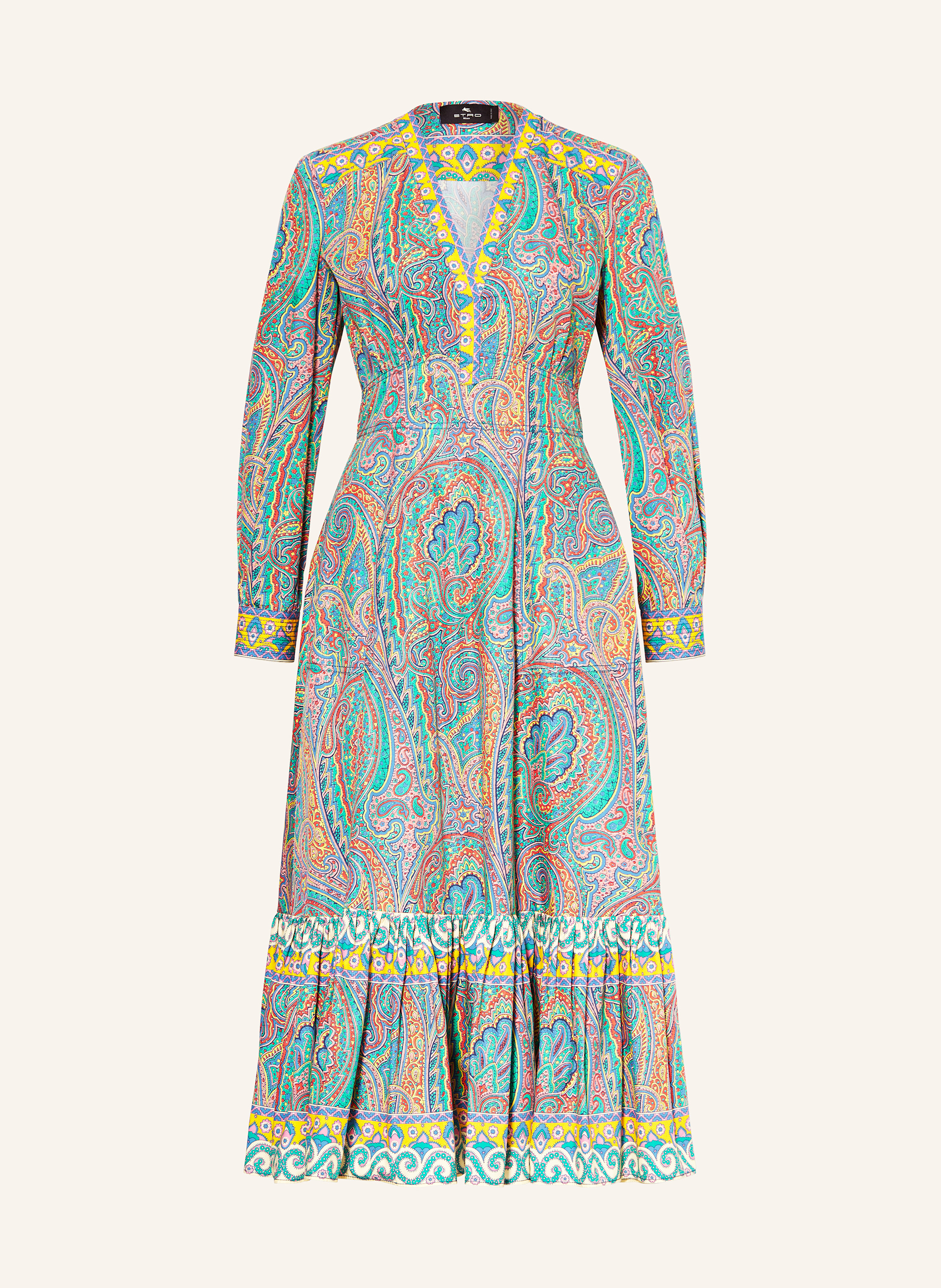 【関税込み】ETRO 'Lee' long dress ETRO Dress in green/ dark yellow/ light red
