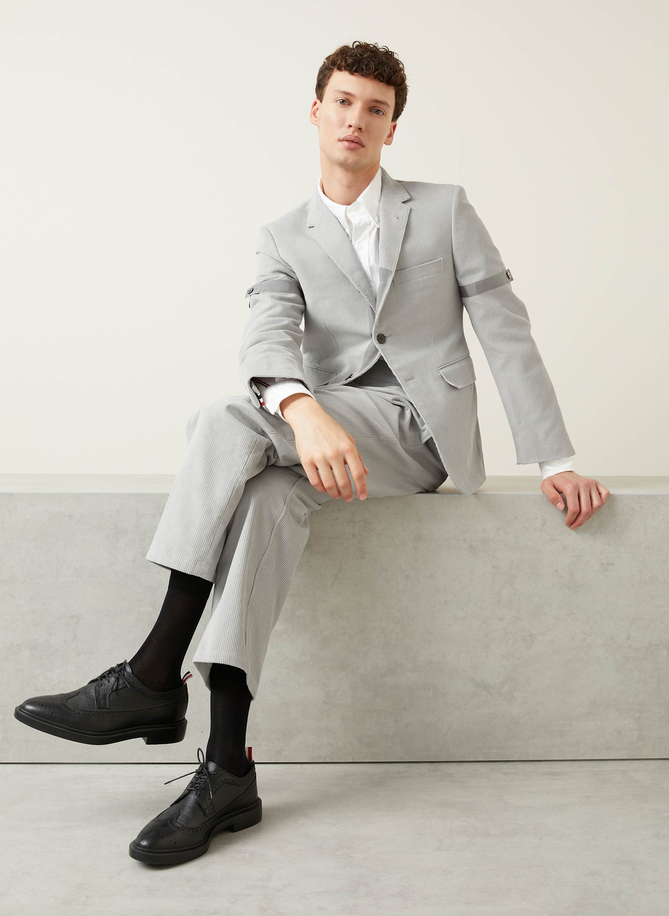 Thumbnail - Thom Browne. Anzugsakko Extra Slim Fit Aus Cord grau