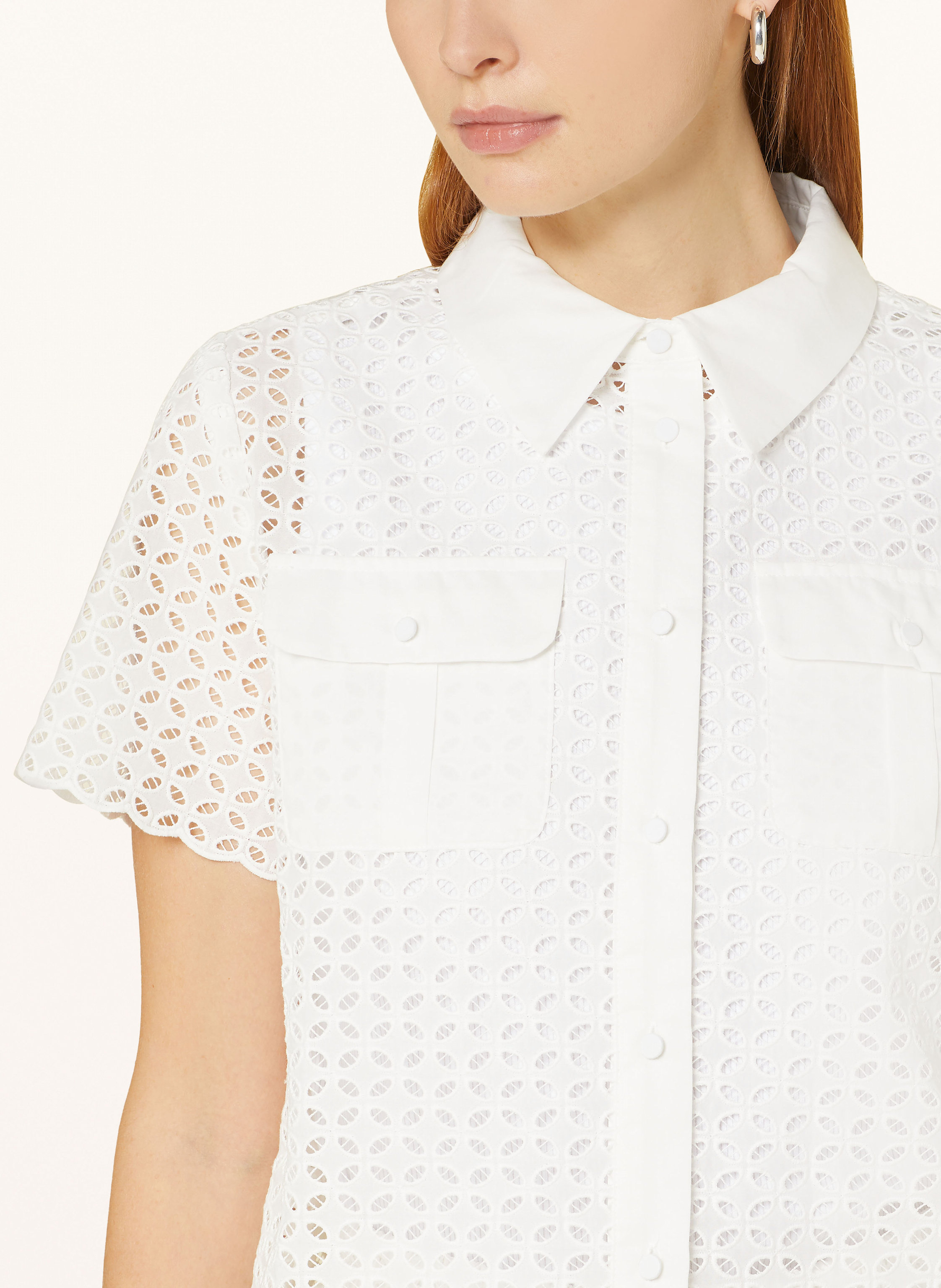 Thumbnail - Darling Harbour Hemdbluse Aus Lochspitze weiss