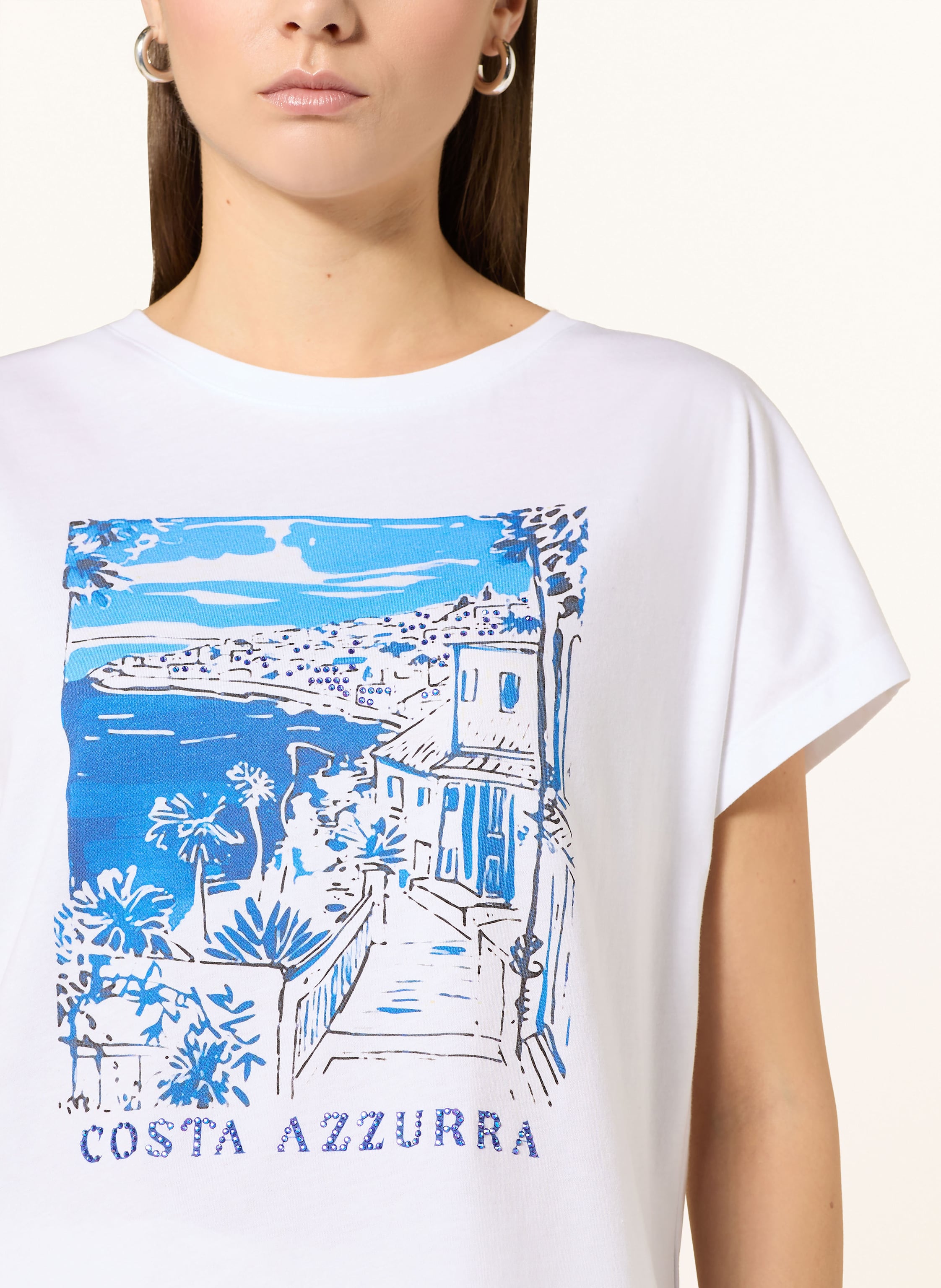 Thumbnail - Darling Harbour T-Shirt Mit Schmucksteinen weiss