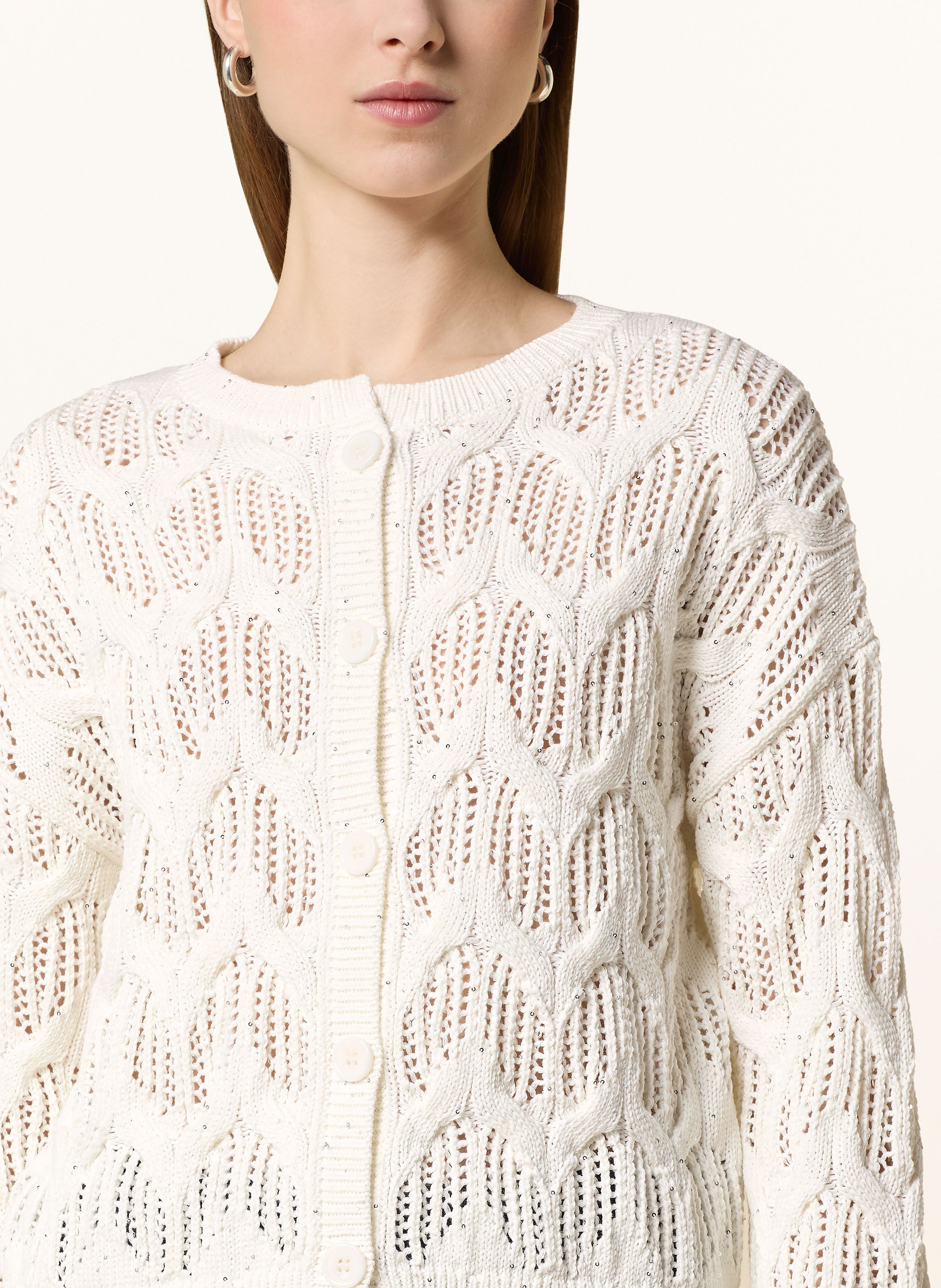 Thumbnail - Darling Harbour Strickjacke Mit Pailletten weiss