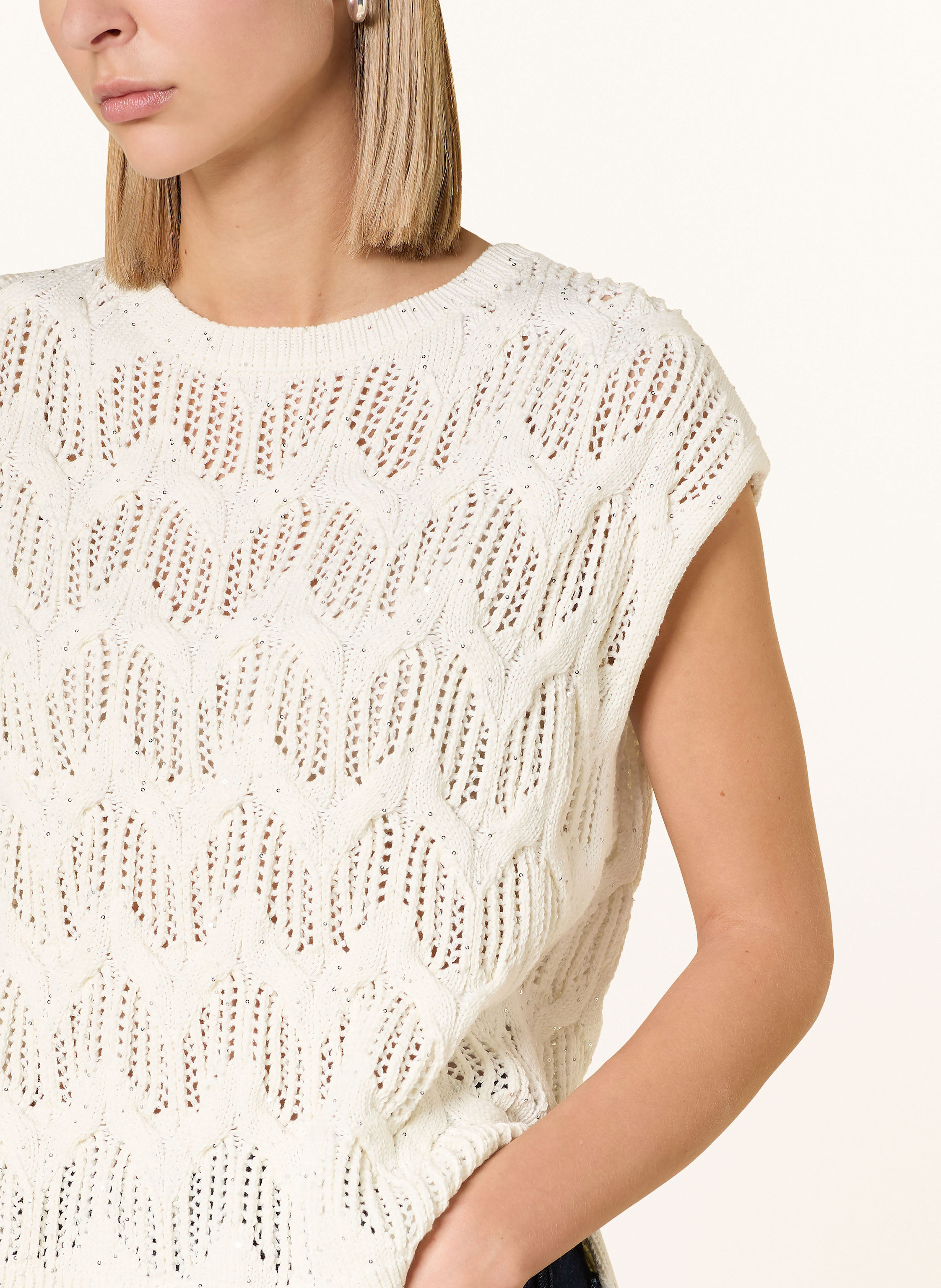 Thumbnail - Darling Harbour Stricktop Mit Pailletten weiss