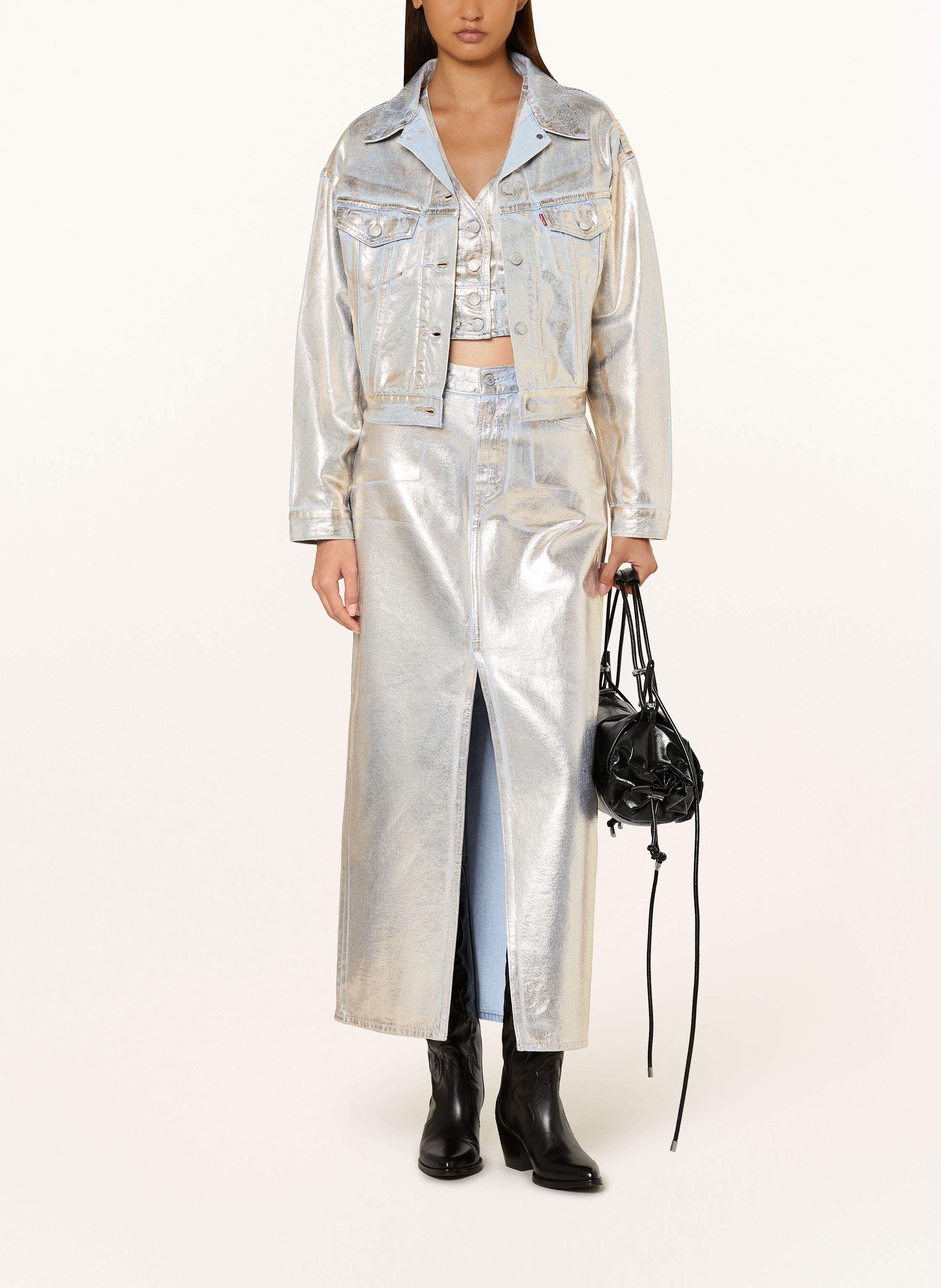 Thumbnail - Levi's® Weste Mona In Jeansoptik silber