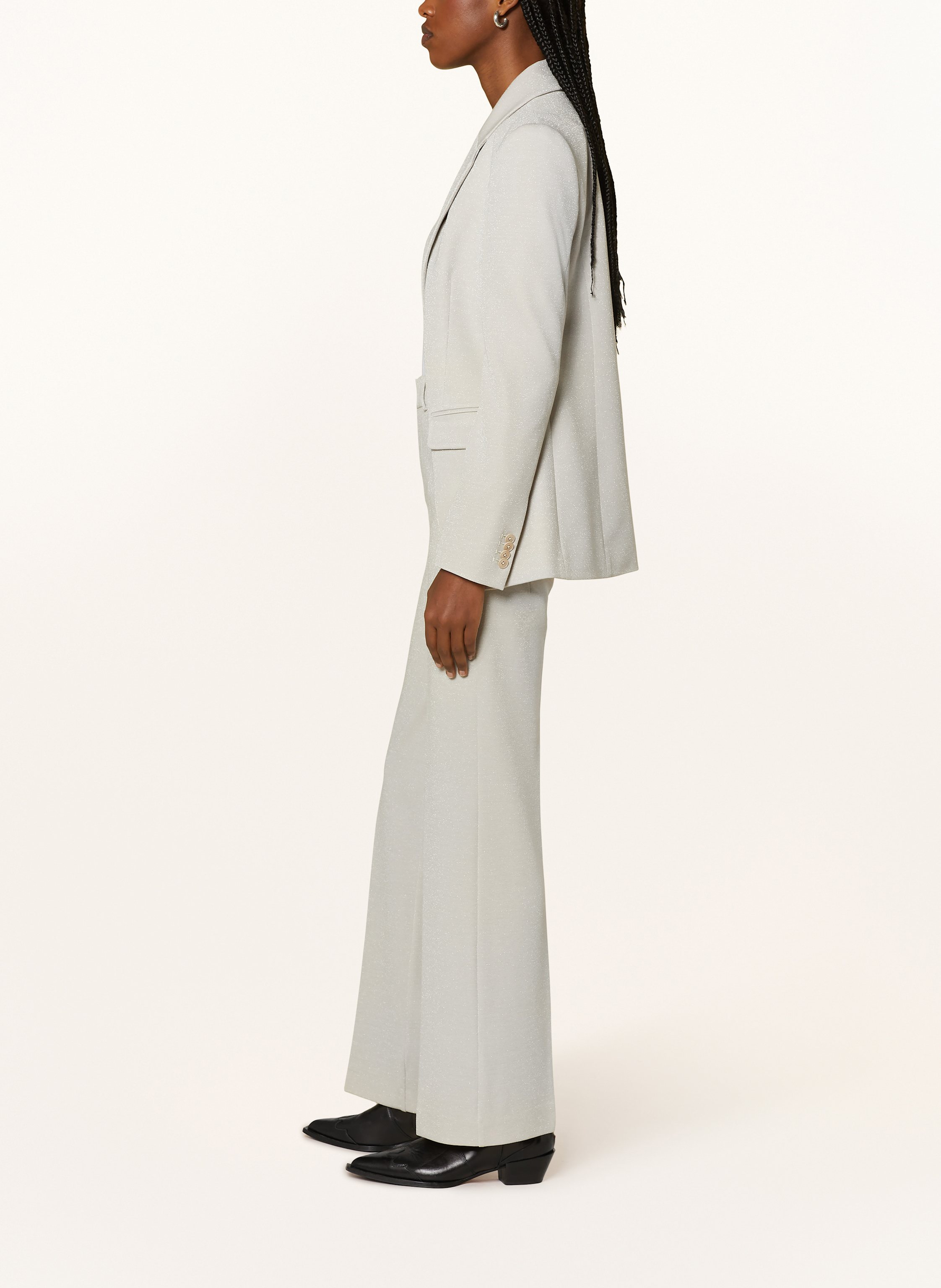 Thumbnail - Drykorn Marlenehose Bet Mit Glitzergarn weiss