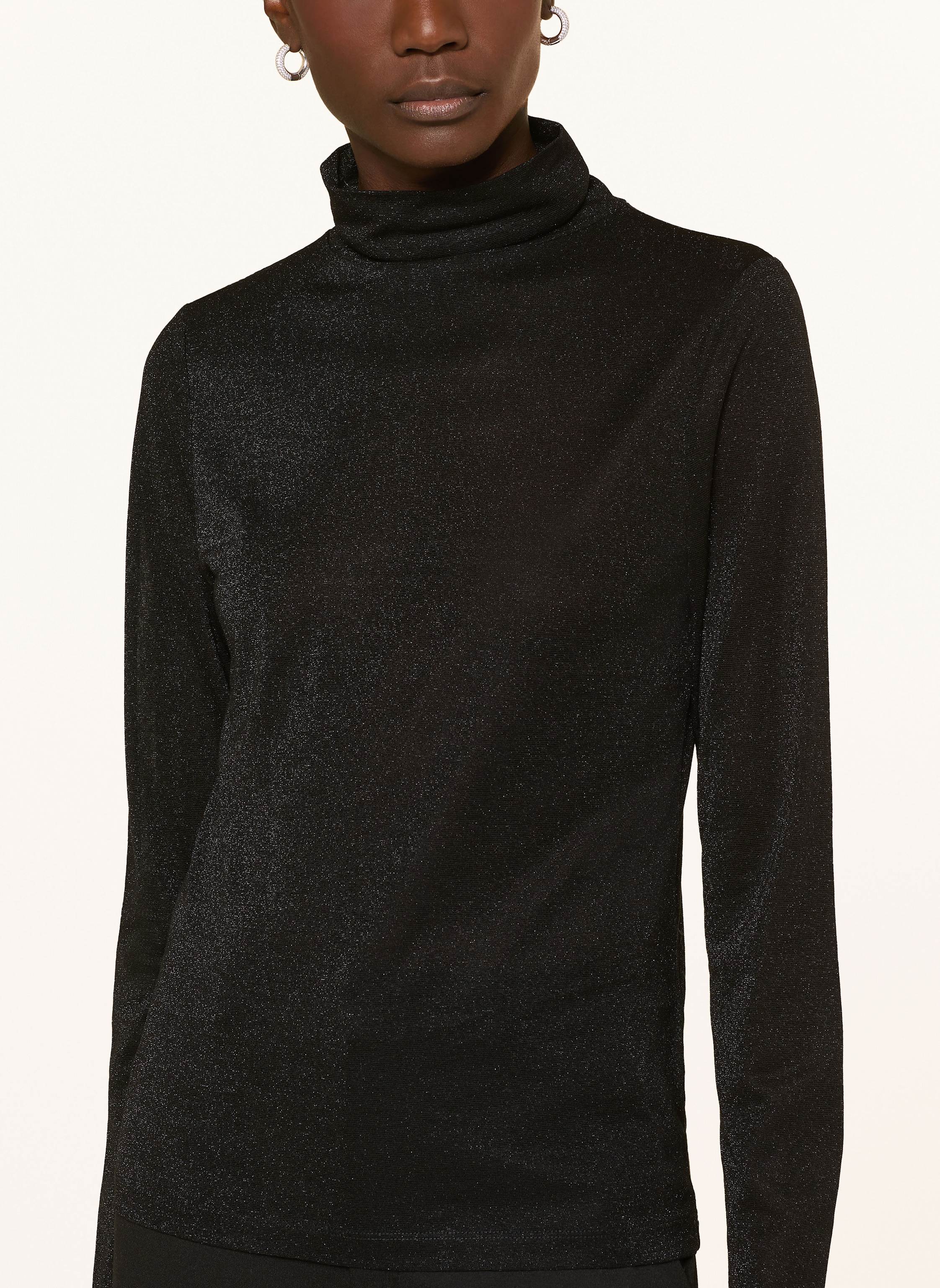 Thumbnail - Drykorn Rollkragenshirt Zerafne Mit Glitzergarn schwarz